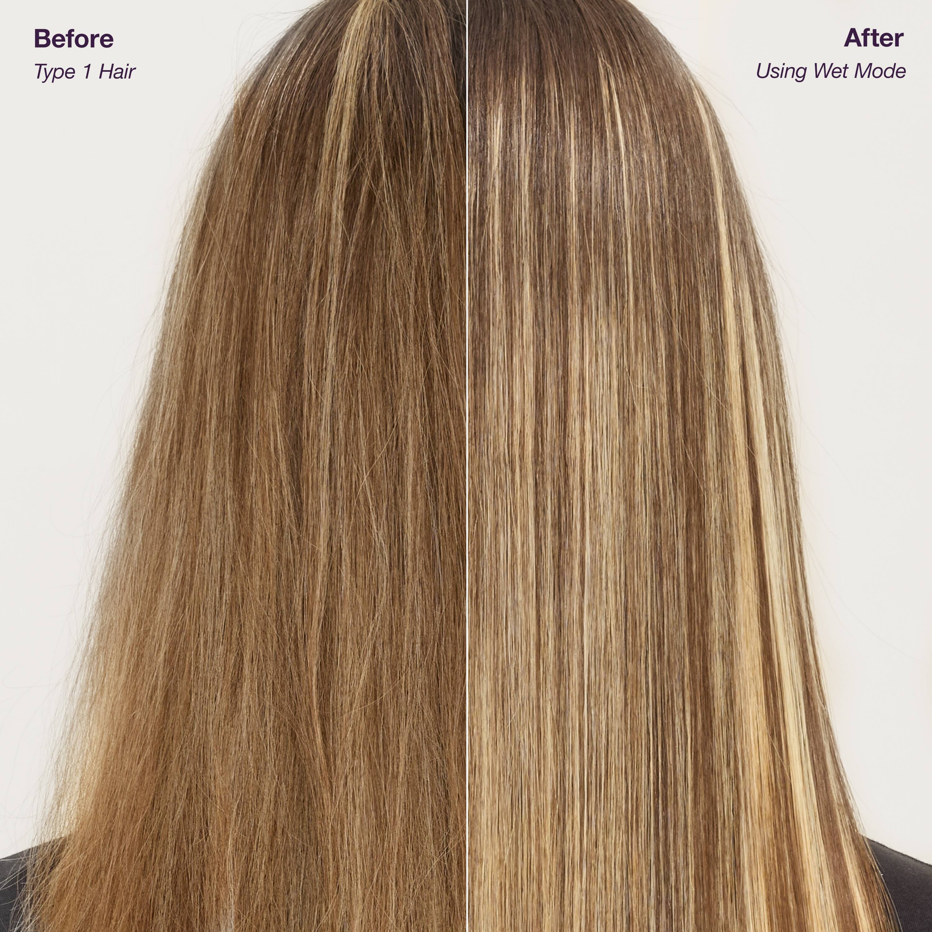 Before  
Type 1 Hair  

After  
Using Wet Mode