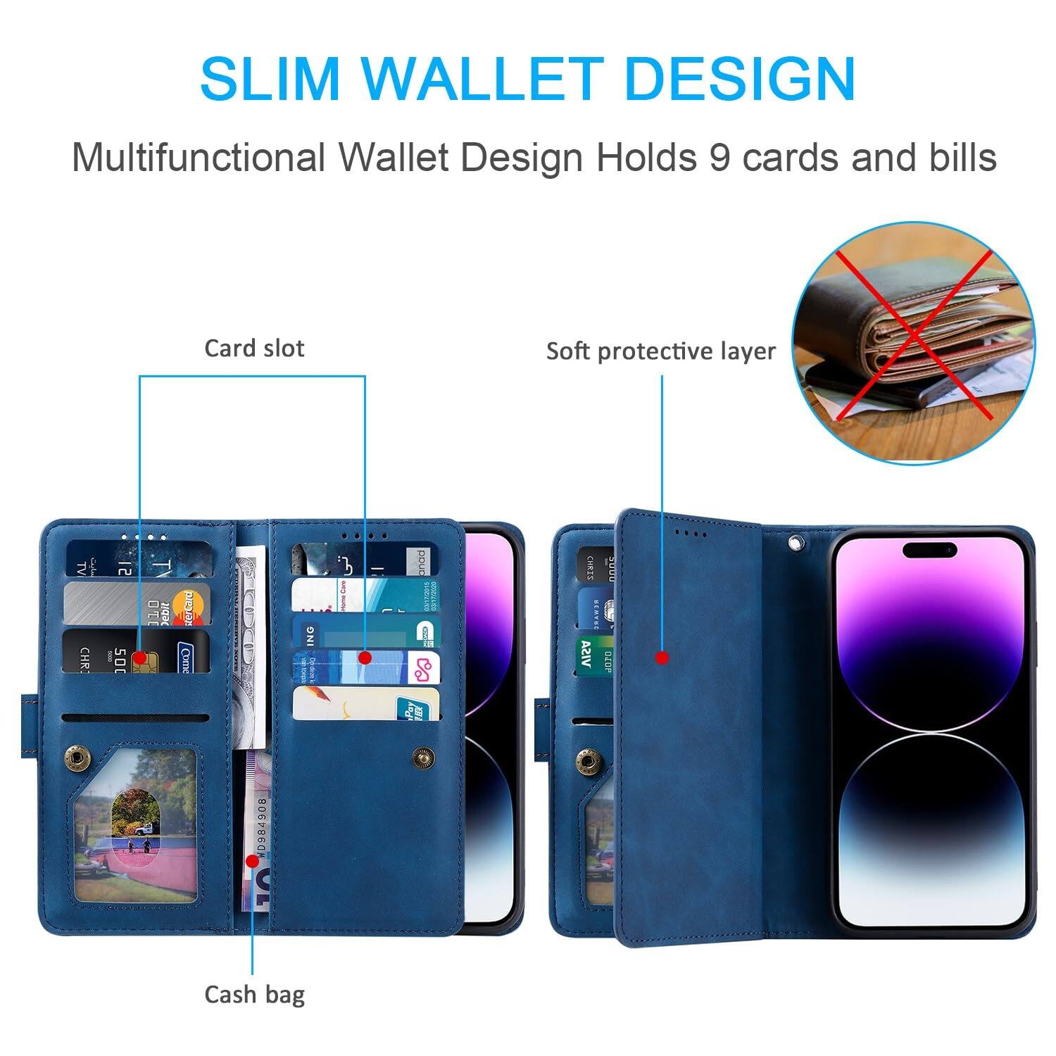 UUCOVER Magnetic Flip Wallet Case for Apple iPhone 18 Pro Max with Card ...