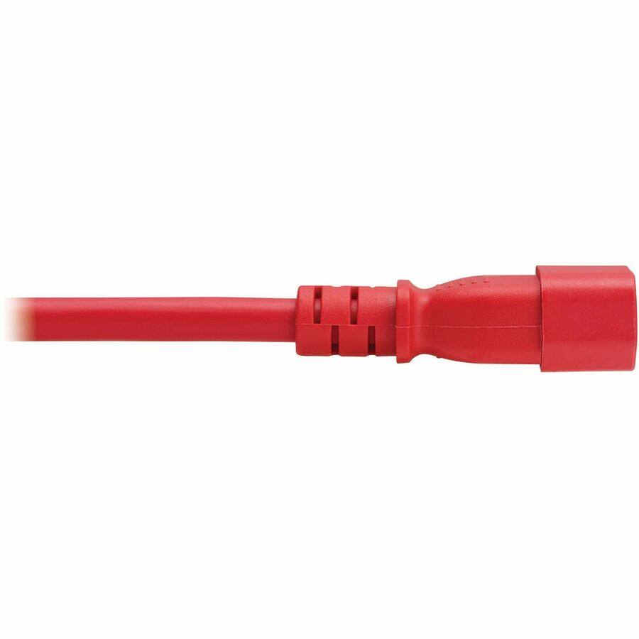 Alt View 5. Tripp Lite - Eaton Tripp Lite Series Power Cord, C14 to C21 - Heavy-Duty, 15A, 250V, 14 AWG, 3 ft. (0.9 m), Red - For Computer - Red.