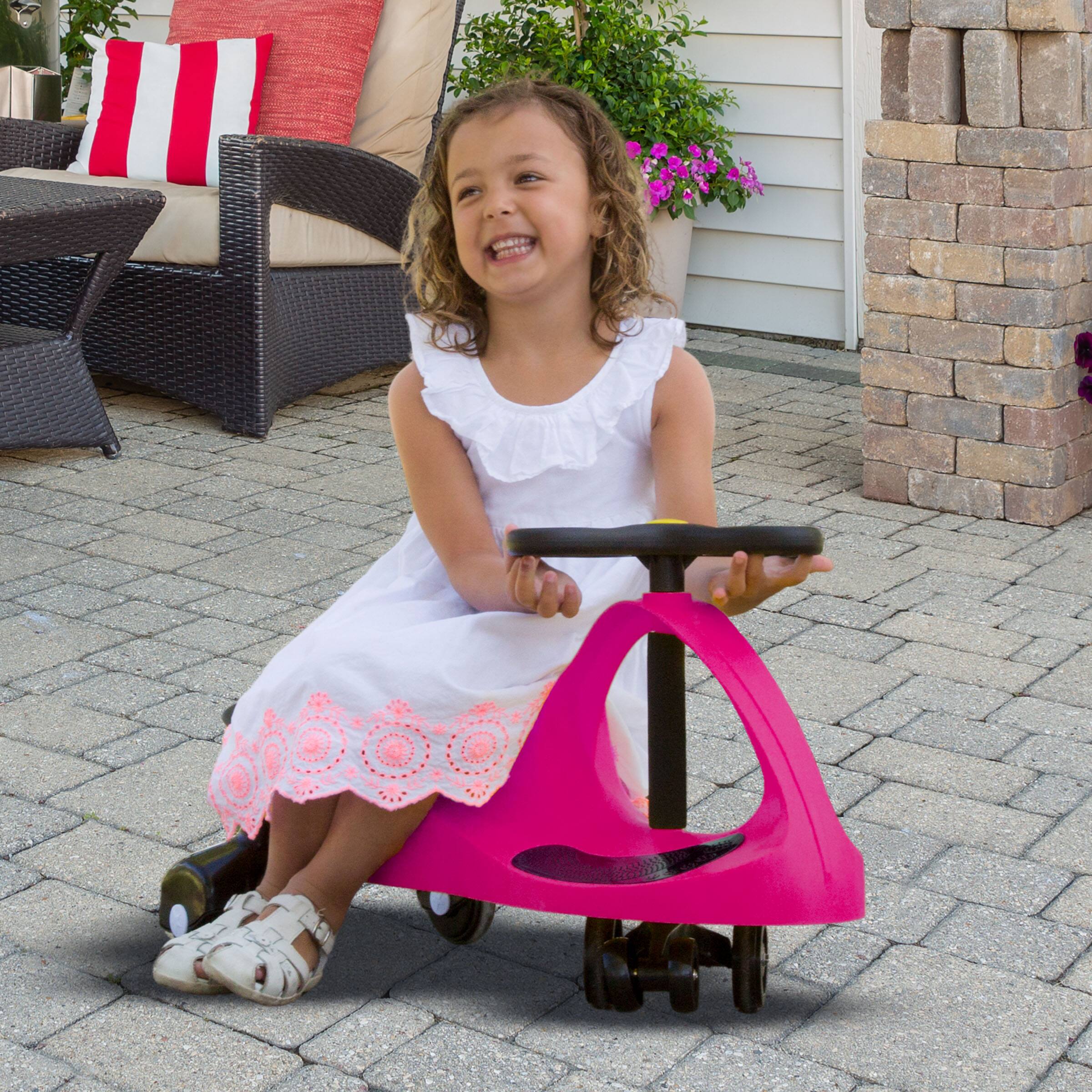 Left. Lil Rider - Wiggle Car for Ages 3 and Up - Twist, Wiggle, and Go (Pink).