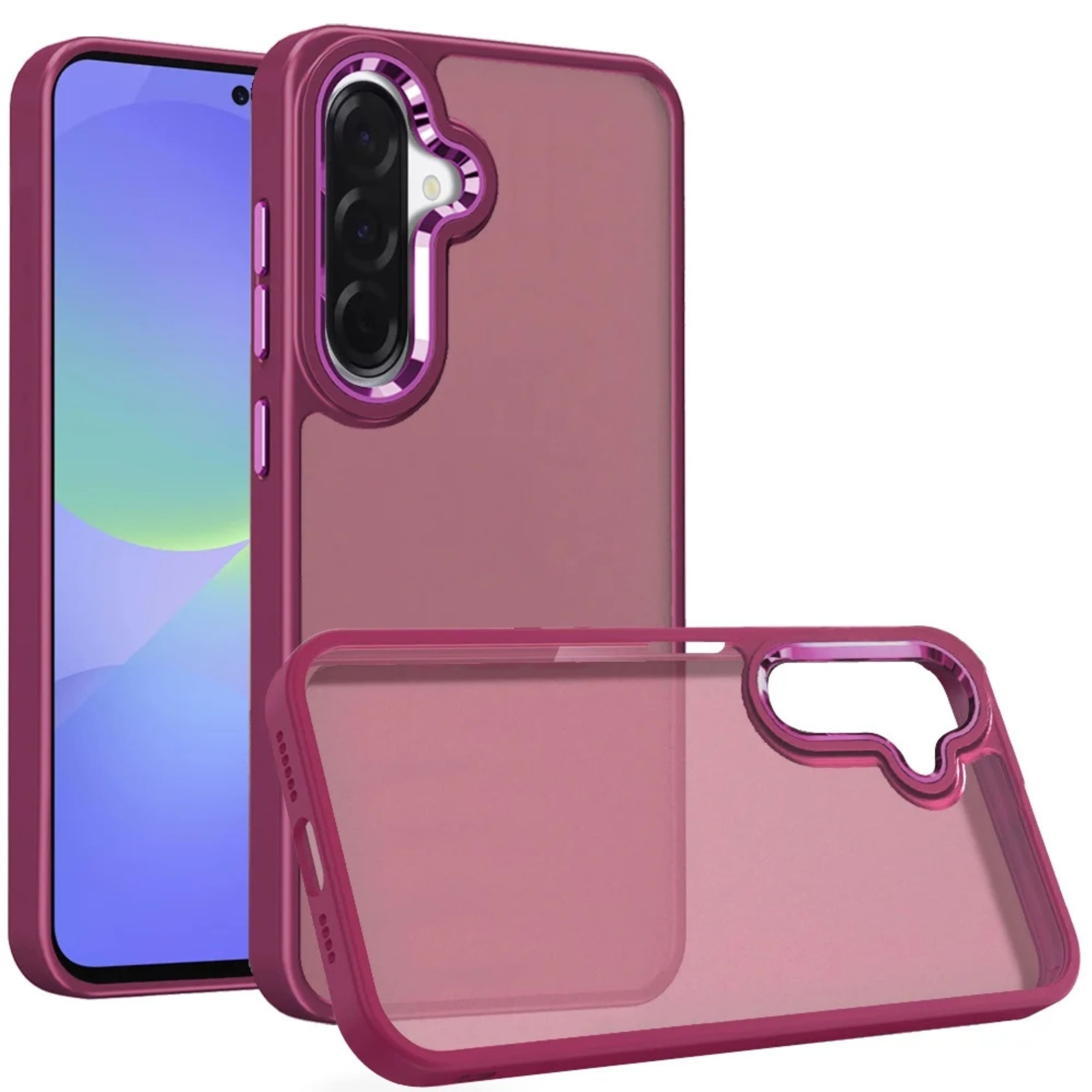 Kitcheniva - Smooth Thick Acrylic Phone Case With Tempered Glass For Samsung Galaxy A37 5G - Burgundy price history on PriceWatchPro