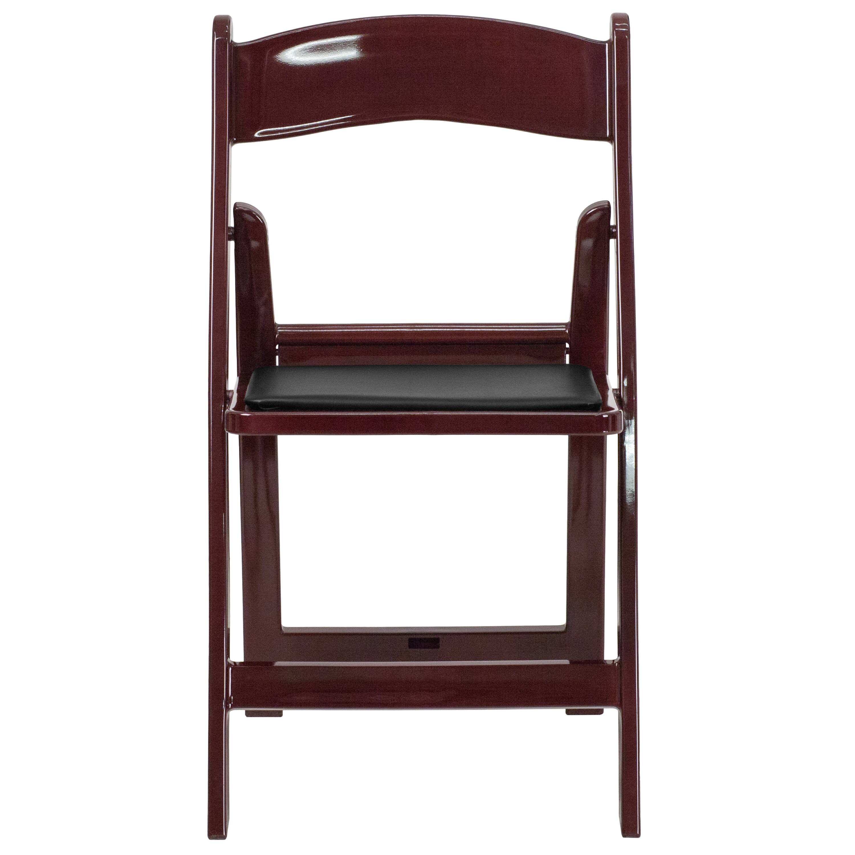 Alt View 3. Emma + Oliver - Folding Chair - Resin– 2 Pack 800LB Weight Capacity Event Chair - Red Mahogany.