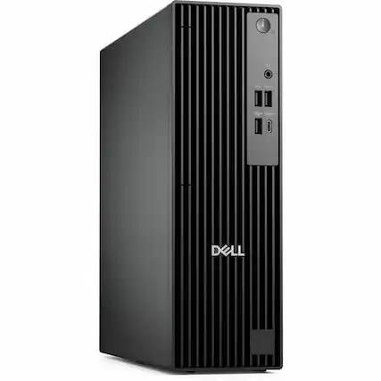 Front. Dell - Dell Pro Slim QCS1250 Desktop Computer - Intel Core Ultra 5 235 - vPro Technology - 16 GB - 512 GB SSD - Slim PC - Black.