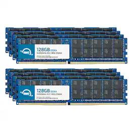 OWC - 1TB (8x128GB) DDR4 3200MHz 8Rx4 CL22 ECC Registered 288-pin RDIMM Memory RAM for Workstations, Servers, NAS Systems - Black Chips
