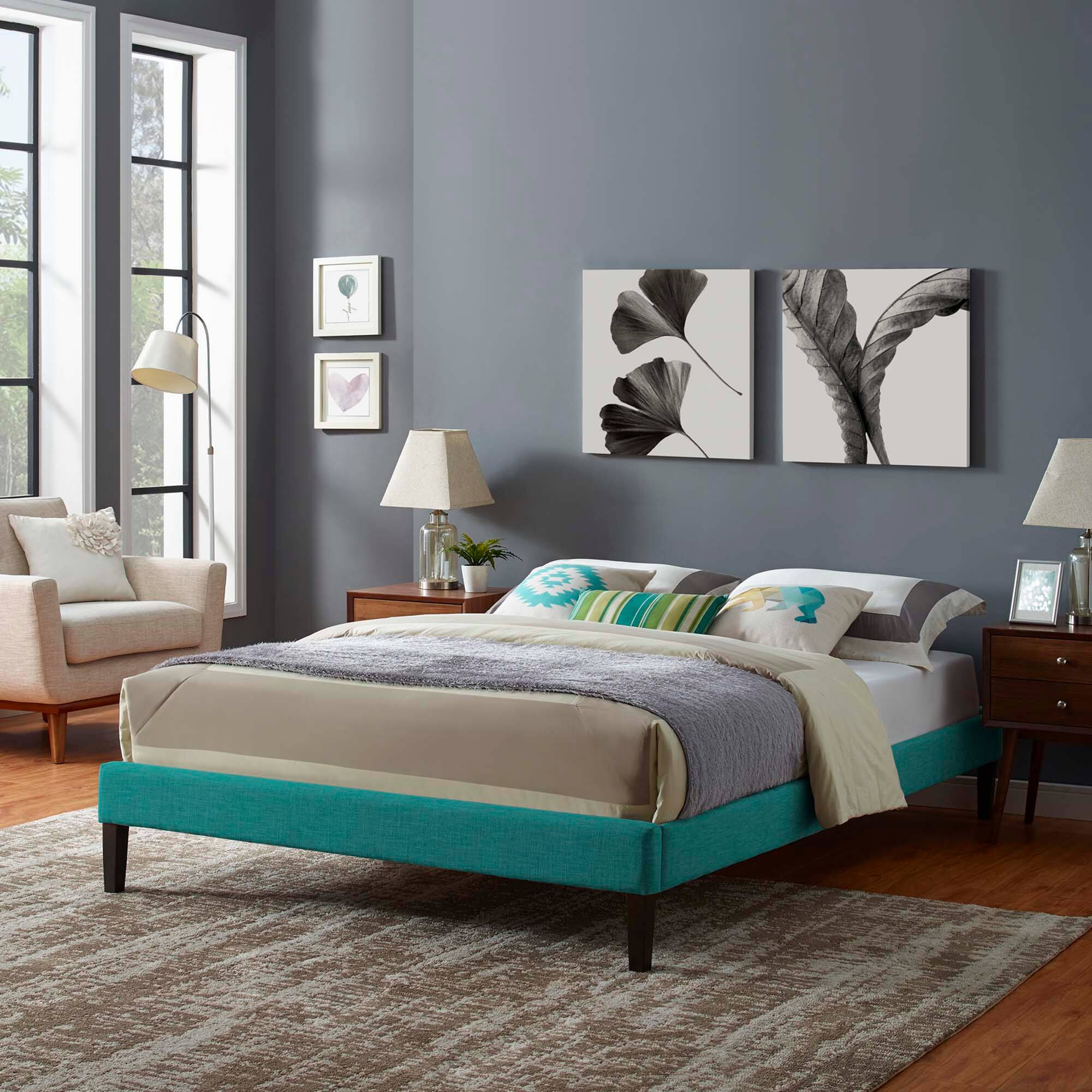 Alt View 2. Modway - Lodge Wood Full Platform Bed Frame - Brown.