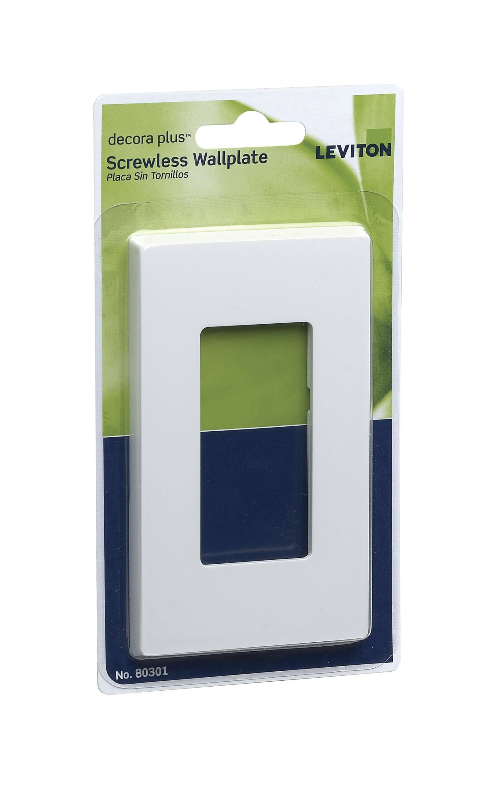 decora plus Wallplate LEVITON Screwless Placa Sin Tornillos No. 80301