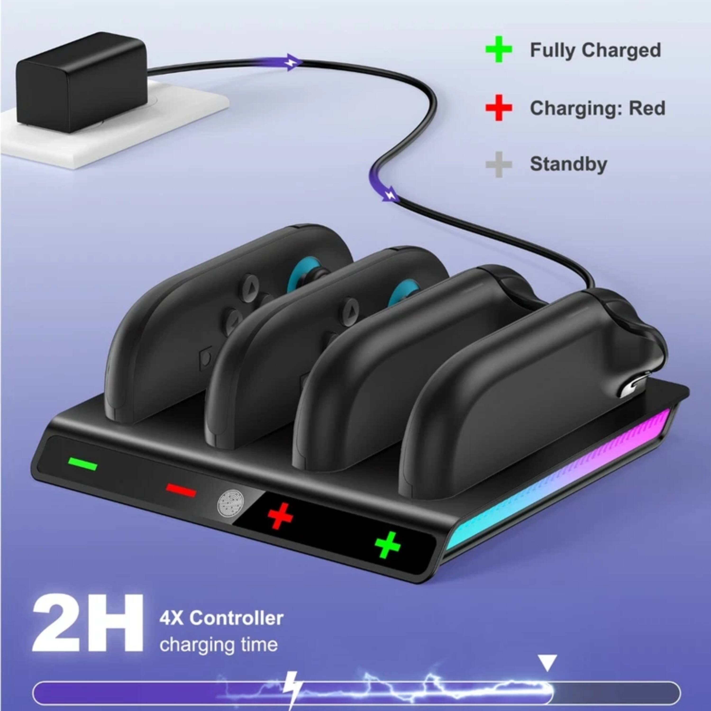 - Fully Charged
- Charging: Red
- Standby
- 2H 4X Controller charging time