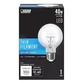FEIT ELECTRIC - G25 E26 (Medium) Filament LED Bulb Daylight 40 Watt Equivalence 1 pk