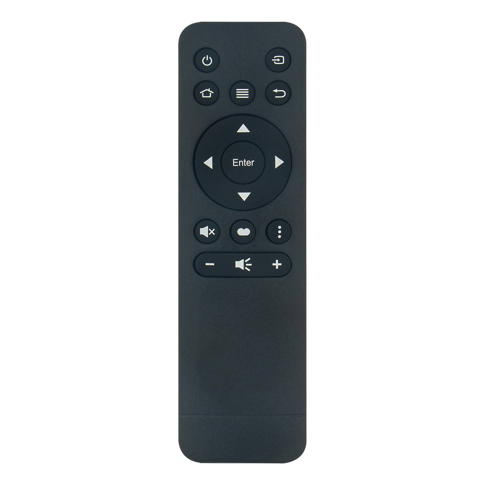 - Power
- Home
- Menu
- Enter
- Up
- Down
- Left
- Right
- Volume Down
- Volume Up
- Mute
- Info
- Play/Pause
- Previous
- Next