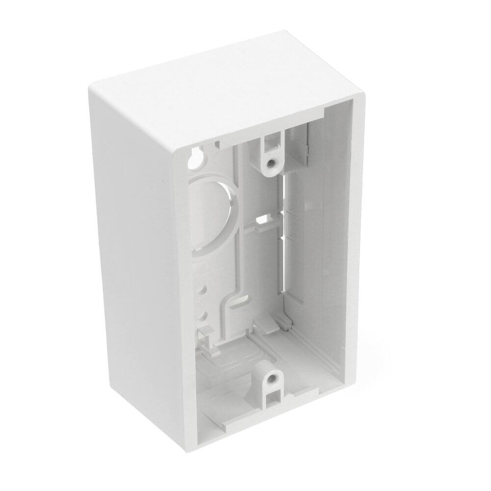 Front. Leviton - 42777-1WA Surface Mount Backbox, Single Gang - White.
