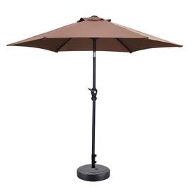 Ainfox - 7.5ft Patio Umbrella With Argyle umbrella base - Coffee