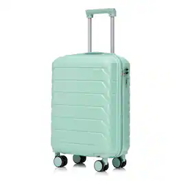 Z-Edge - 20" Hardside Checked Luggage, Suitcase with Spinner Wheels, Scratch-Resistant Hardshell Suitcase with Combination Lock - Mint Green