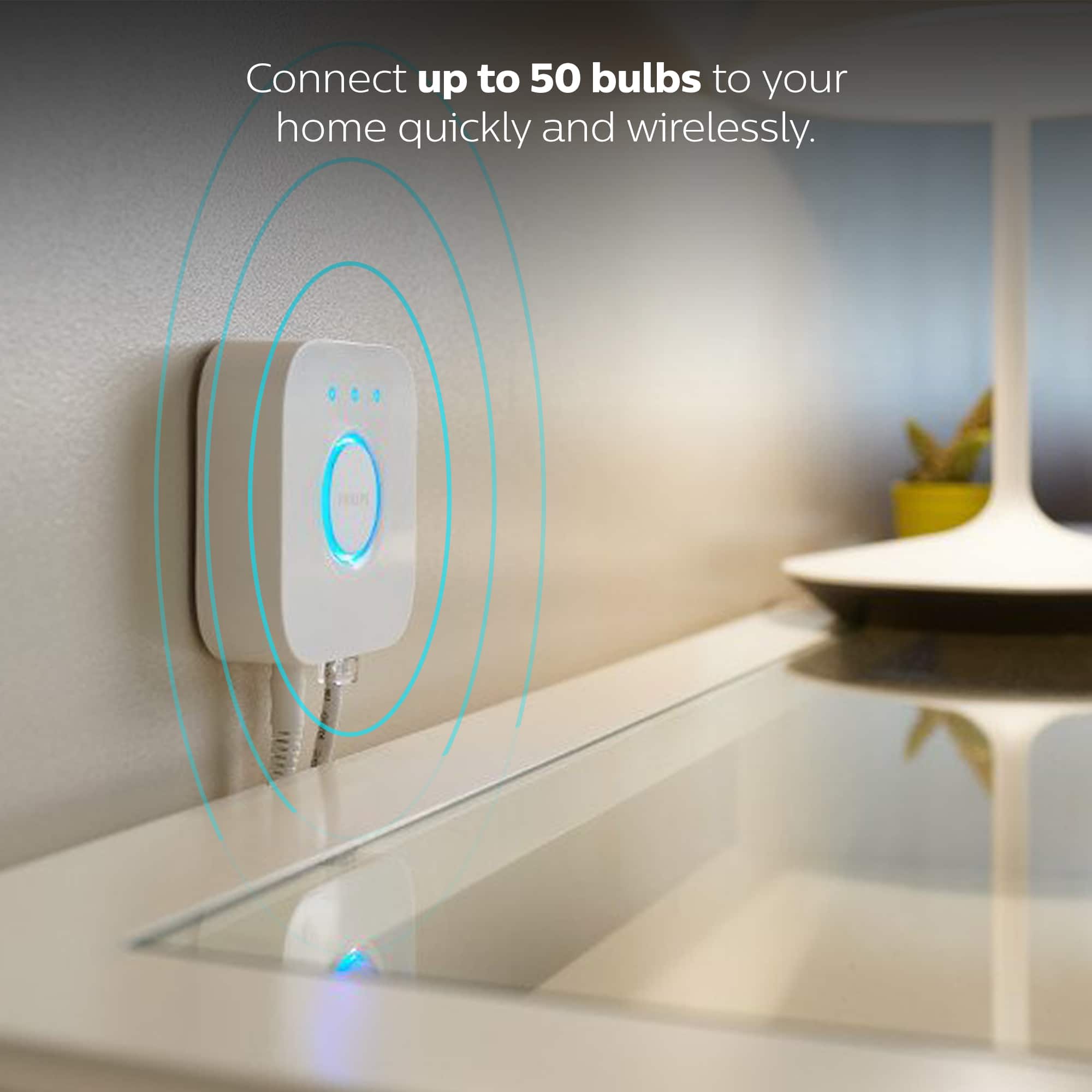 Connect up to 50 bulbs to your home quickly and wirelessly.