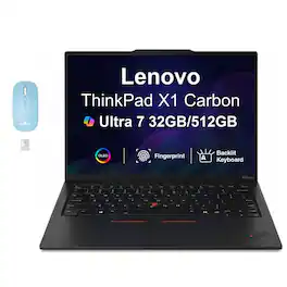 Lenovo - Upgraded - ThinkPad X1 Carbon Laptop 14.0 2.8K Display (Ultra 7-268V, 32GB, 512GB SSD, Win 11 Pro) w/Dockztorm Wireless Mouse - Black