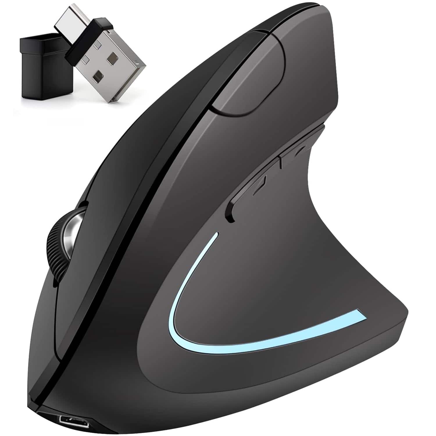 Cozy Serene - Wireless Mouse Rechargeable USB Vertical -rechargeable 2.4ghz Optical (bluetooth+usb+usb - Wireless - Default
