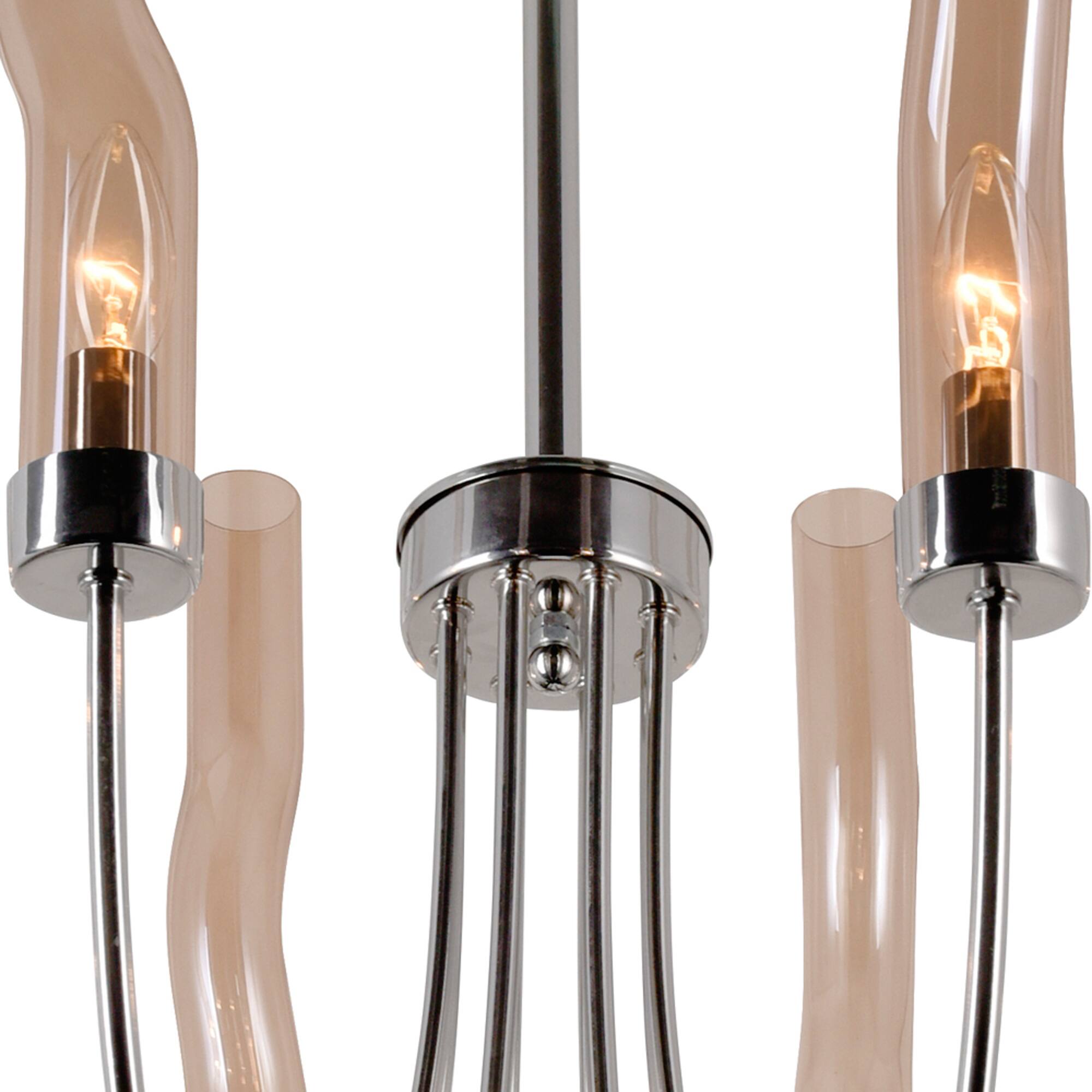 Back. CWI Lighting - Meduse 8 Light Chandelier With Polished Nickel Finish - Polished Nickel.