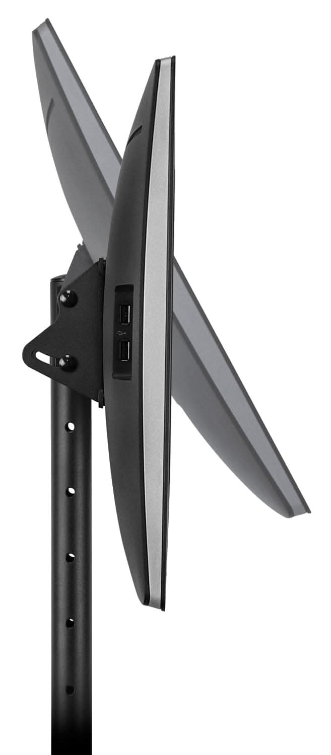 Alt View 5. Mount-It! - Adjustable Mobile TV Display Stand with Tilt, Height Adjustment, and Locking Caster Wheels, Black - Black.