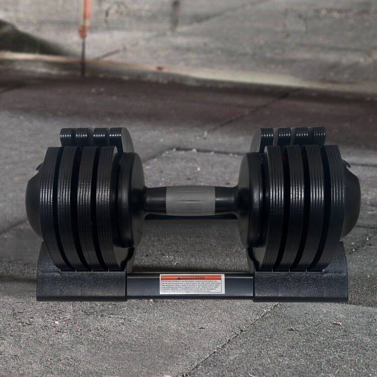 Front. ELEMENT ACE - Adjustable Dumbbell 22LBS - Strength Training for Home Gym Workouts - Black.