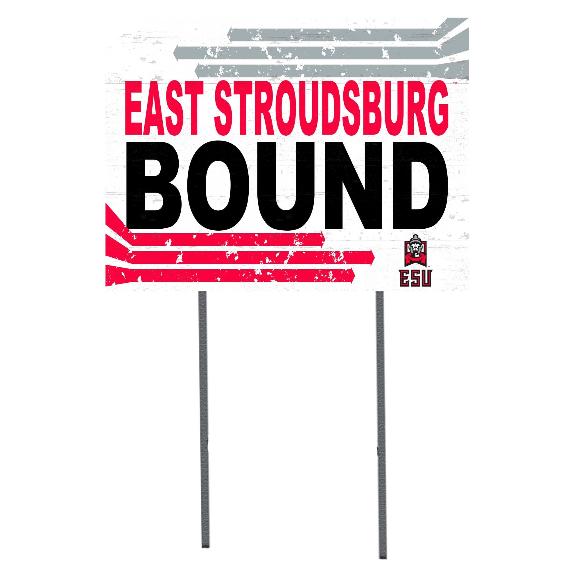 White East Stroudsburg Warriors 18" x 24" Bound Yard Sign