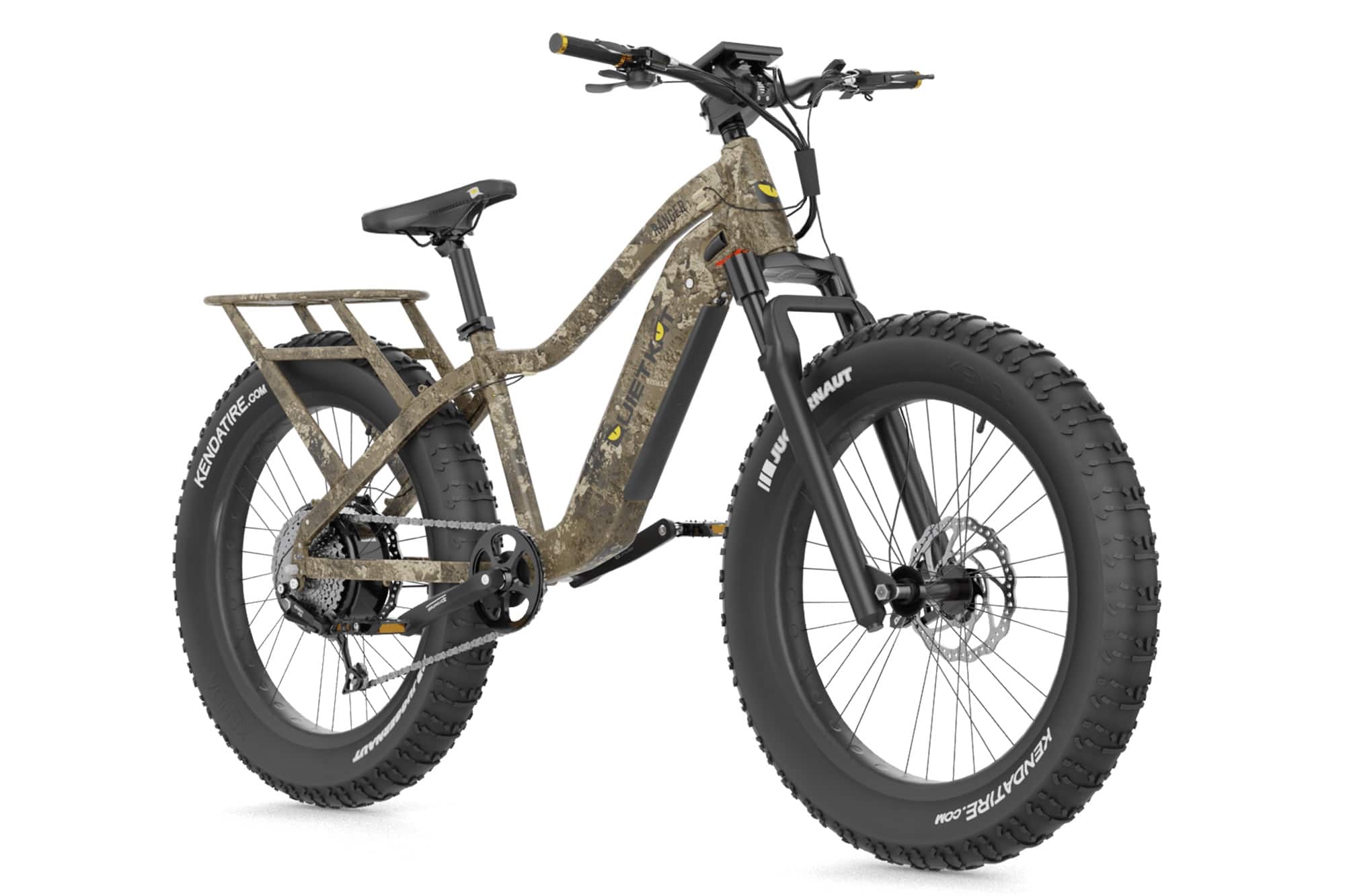 Front. QuietKat - Ranger VPO E-Bike w/ Maximum Operating Range of 38 Miles and w/ Maximum Speed of 28 MPH - True Timber Camo.