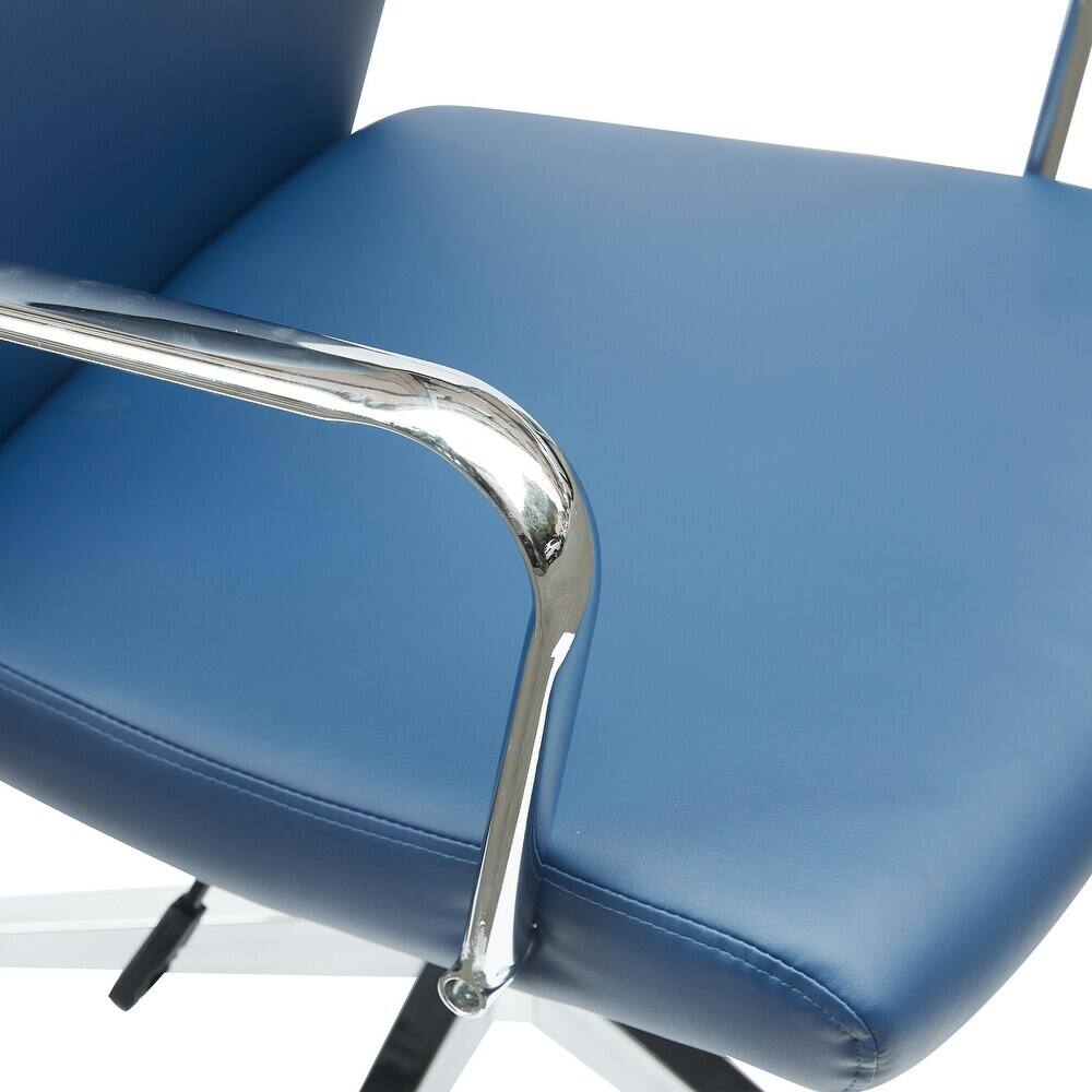 Alt View 9. LeisureMod - Flux Series Modern Ergonomic Executive Office Chair, Swivel Desk Computer Chair with Wheels for Home Office - Blue.