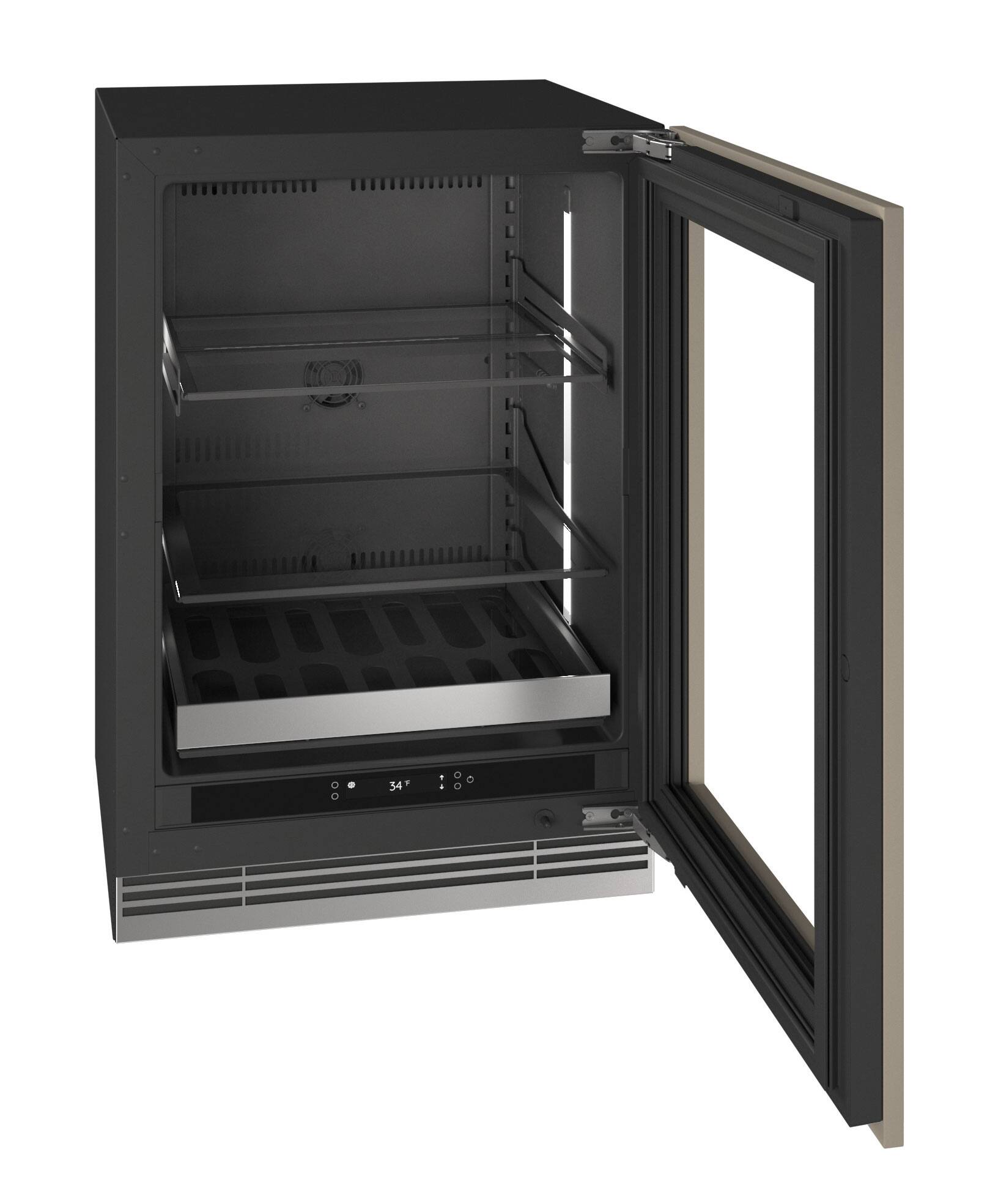 Alt View 4. U-Line - U-Line 24"W. 5.1 Cu.Ft. Built-In Panel Ready w. Glass Compact Beverage Center - Panel Ready.