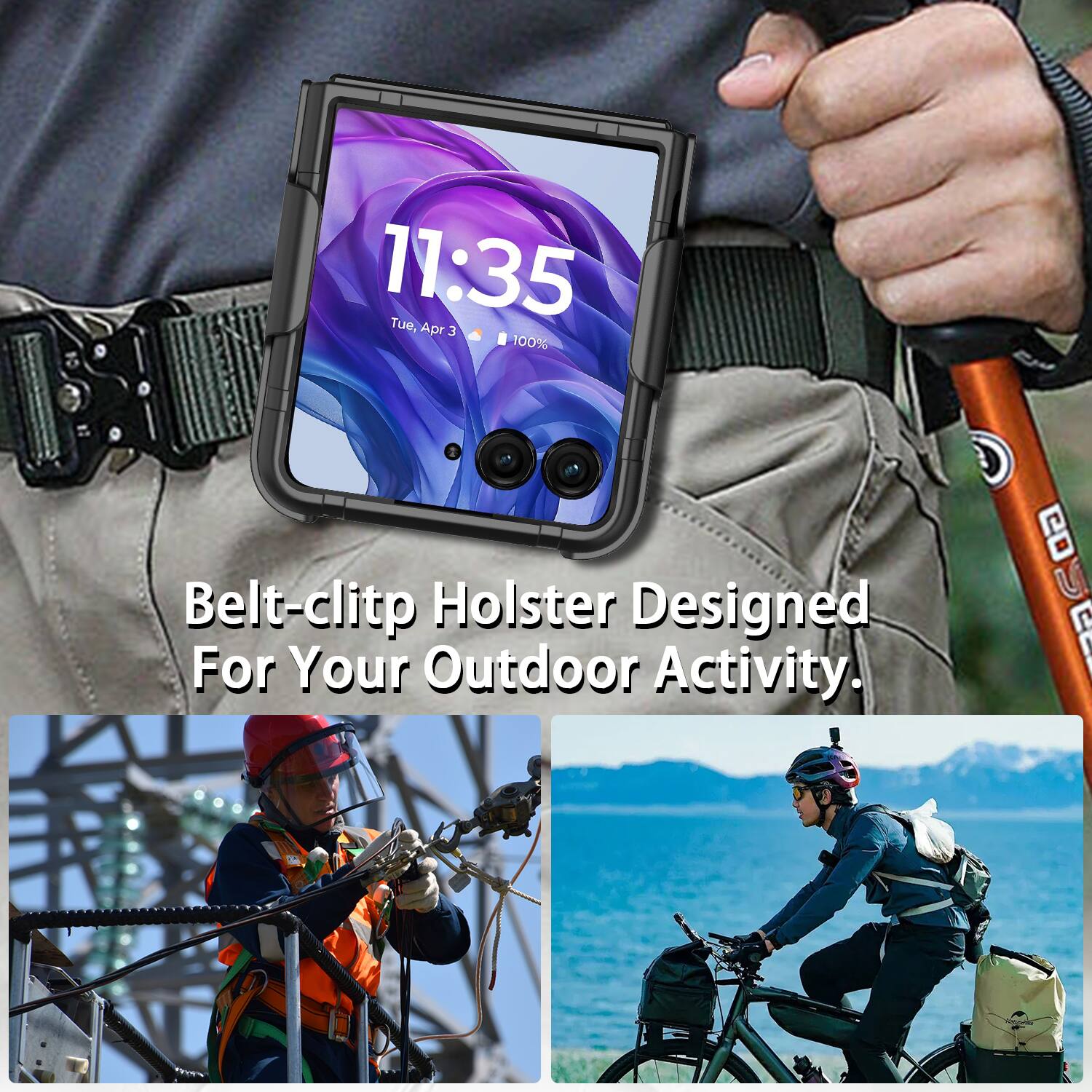 11:35 Tue, Apr 3 100% Belt-clipt Holster Designed For Your Outdoor Activity.