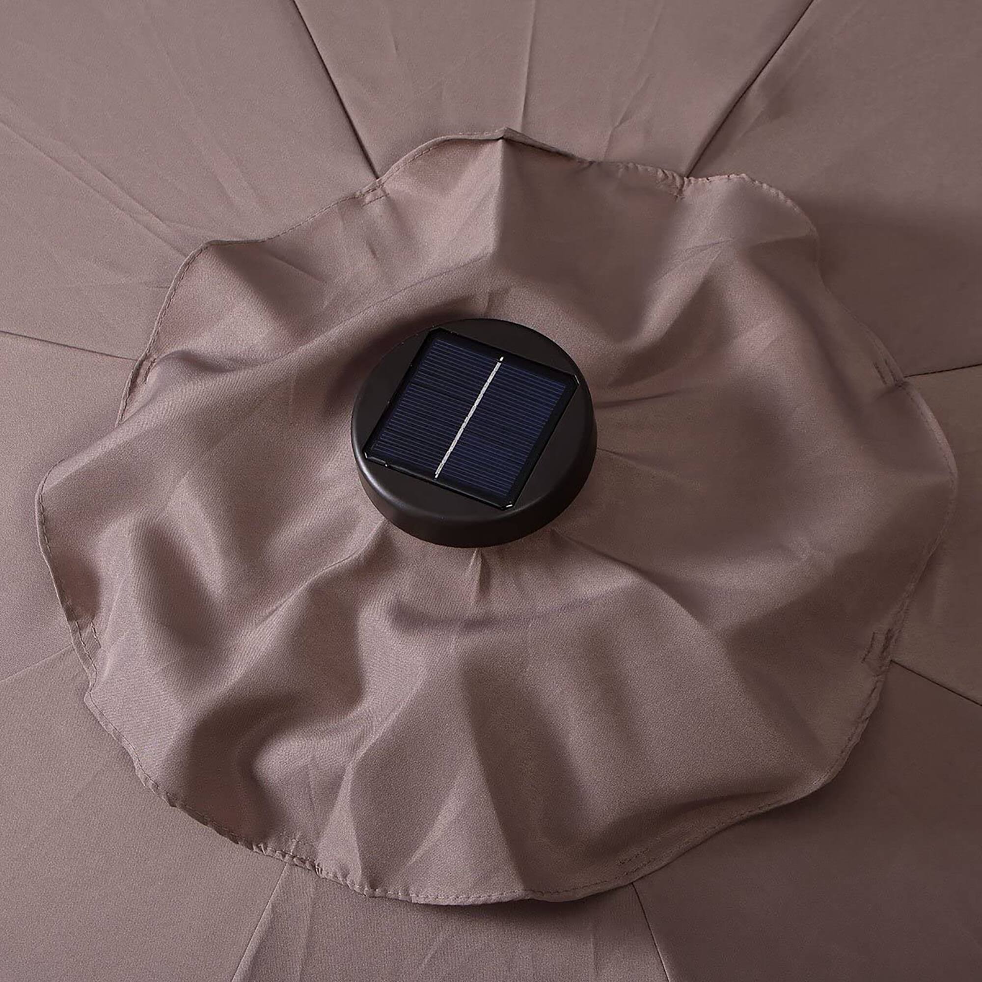 Alt View 8. Costway - Costway 10ft Solar Lights Patio Umbrella Outdoor W/ 50 LBS Movable Umbrella Stand - Tan.