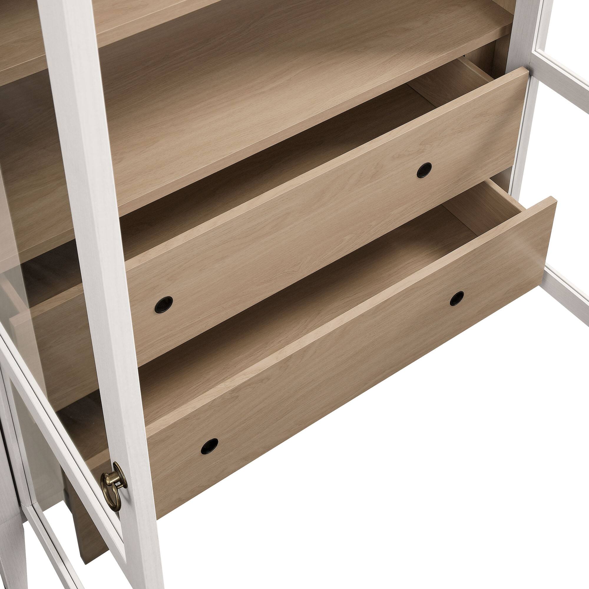 Alt View 6. Modway - Nolan 74" Tall Wide Arched Storage Display Cabinet by Modway - Ivory Oak.