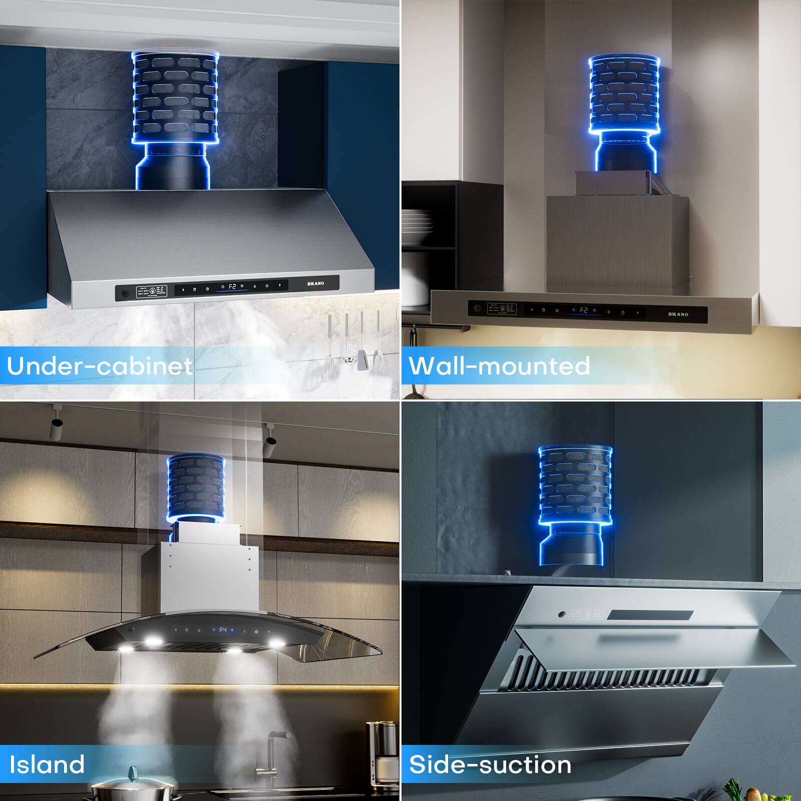 SOL - 12 - 22

Under-cabinet Wall-mounted Island Side-suction