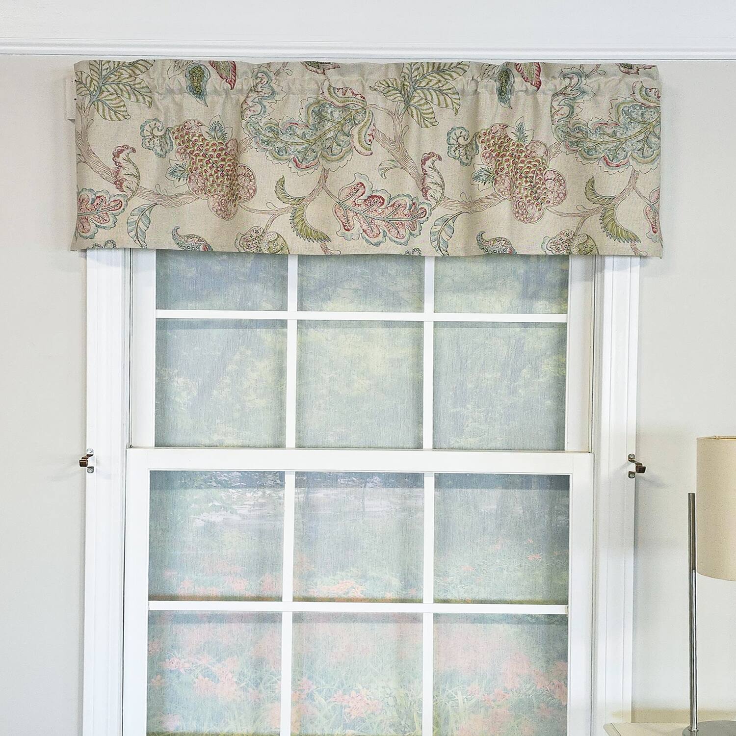 Angle. RLF Home - RLF Home 100% Cotton High Quality Tila Tailored Window Valance with 1.5" Rod Pocket 50" W X 12" L Gray - Gray.