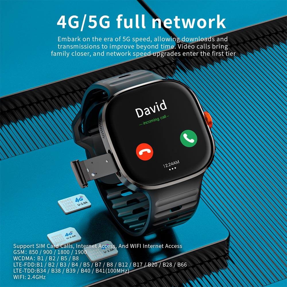 4G/5G full network

Embark on the era of 5G speed, allowing downloads and transmissions to improve beyond time. Video calls bring family closer, and network speed upgrades enter the first tier

David - incoming call -
12.24AM

96849 12964 4G U-2.0A 19862 95485
89860 4G U-2.0A 17222

Support SIM Card Calls, Internet Access, And WIFI Internet Access
GSM: 850 900 1800 / 1900
WCDMA: B1 B2 B5 B8
LTE-FDD: B1 B2 B3 B4 B5 B7 B8 / B12 B17 B20 B28 / B66
LTE-TDD: B34 B38 B39 B40 B41 (100MHz)
WIFI: 2.4GHz