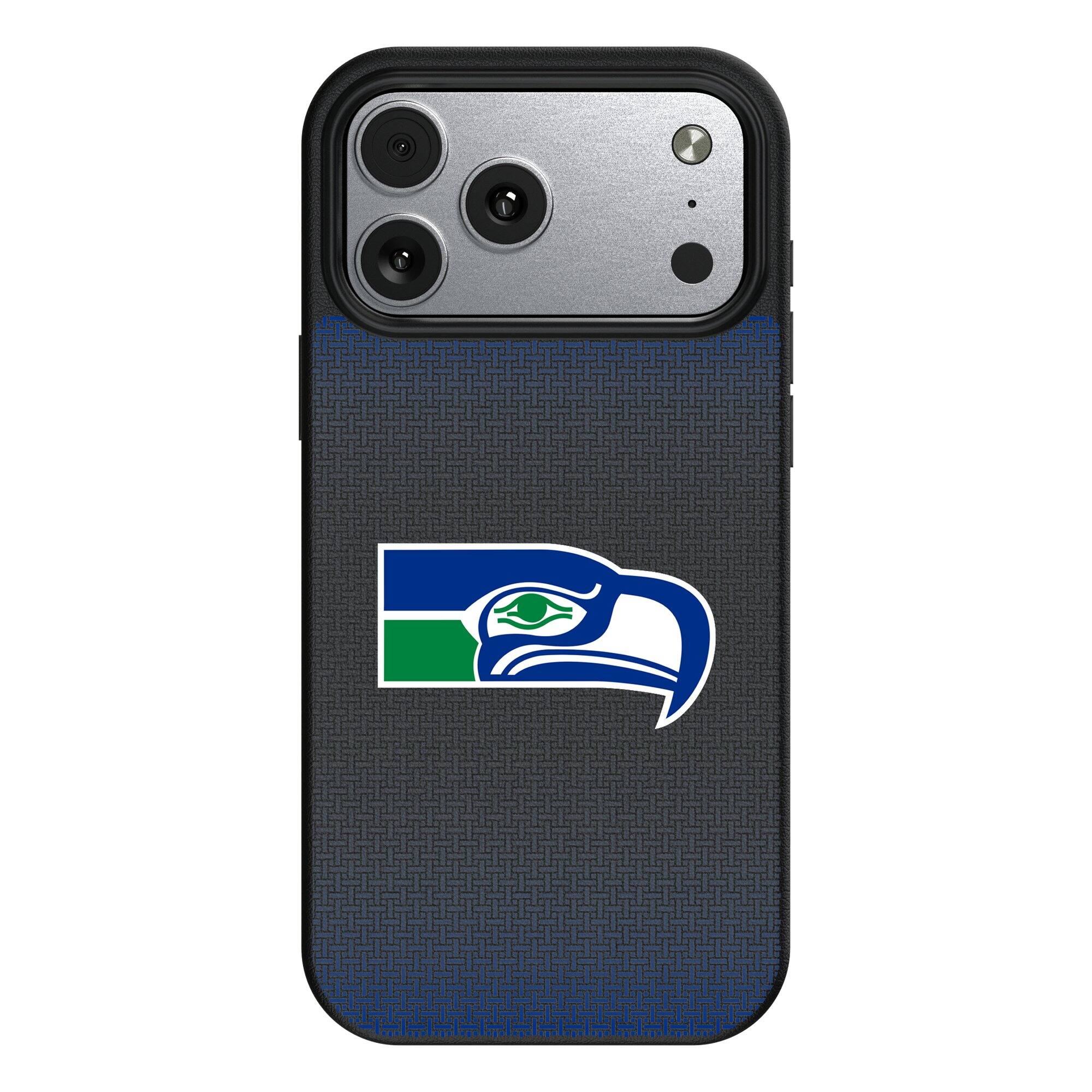 Keyscaper - NFL - Seattle Seahawks Linen Logo iPhone Magnetic Bump Case - 15 - Black