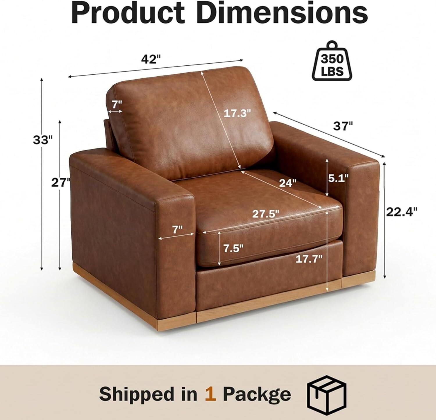 Product Dimensions: 42" x 350 LBS x 33" x 7" x 17.3" x 37" x 27" x 24" x 5.1" x 7" x 27.5" x 22.4" x 7.5" x 17.7"  
Shipped in 1 Package