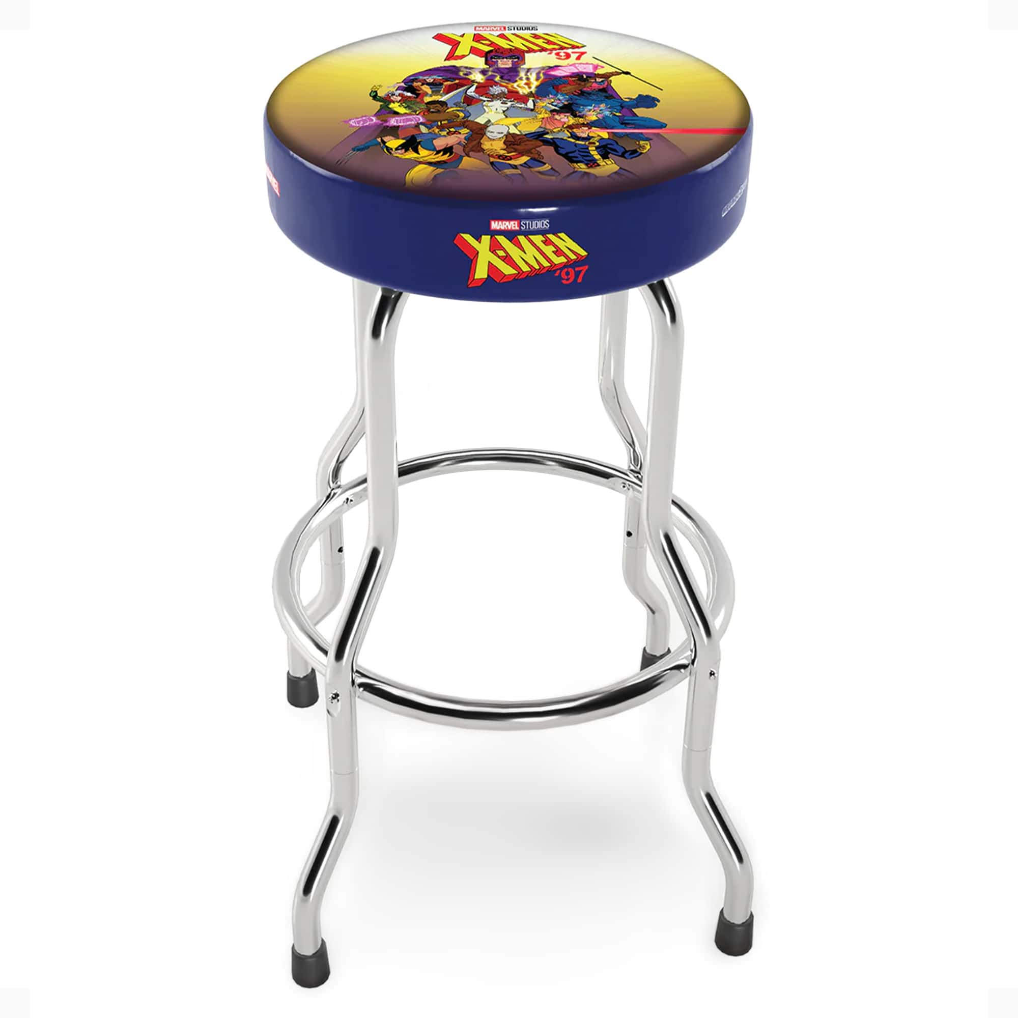 Arcade1Up - Marvel X-Men Adjustable Arcade Stool with Chrome Plated Steel Frame - Multicolor