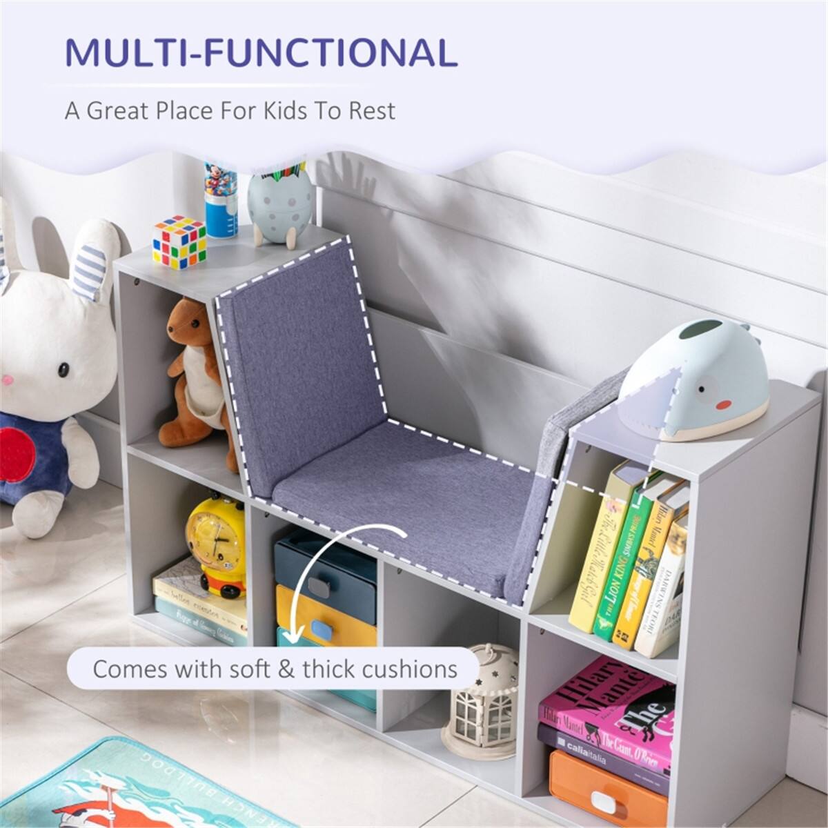 MULTI-FUNCTIONAL  
A Great Place For Kids To Rest  

Comes with soft & thick cushions