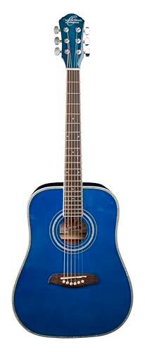 Alt View 3. Oscar Schmidt - Oscar Schmidt OG1TBL-A 3/4 Size Dreadnought Acoustic Guitar. Transparent Blue - Transparent Blue.