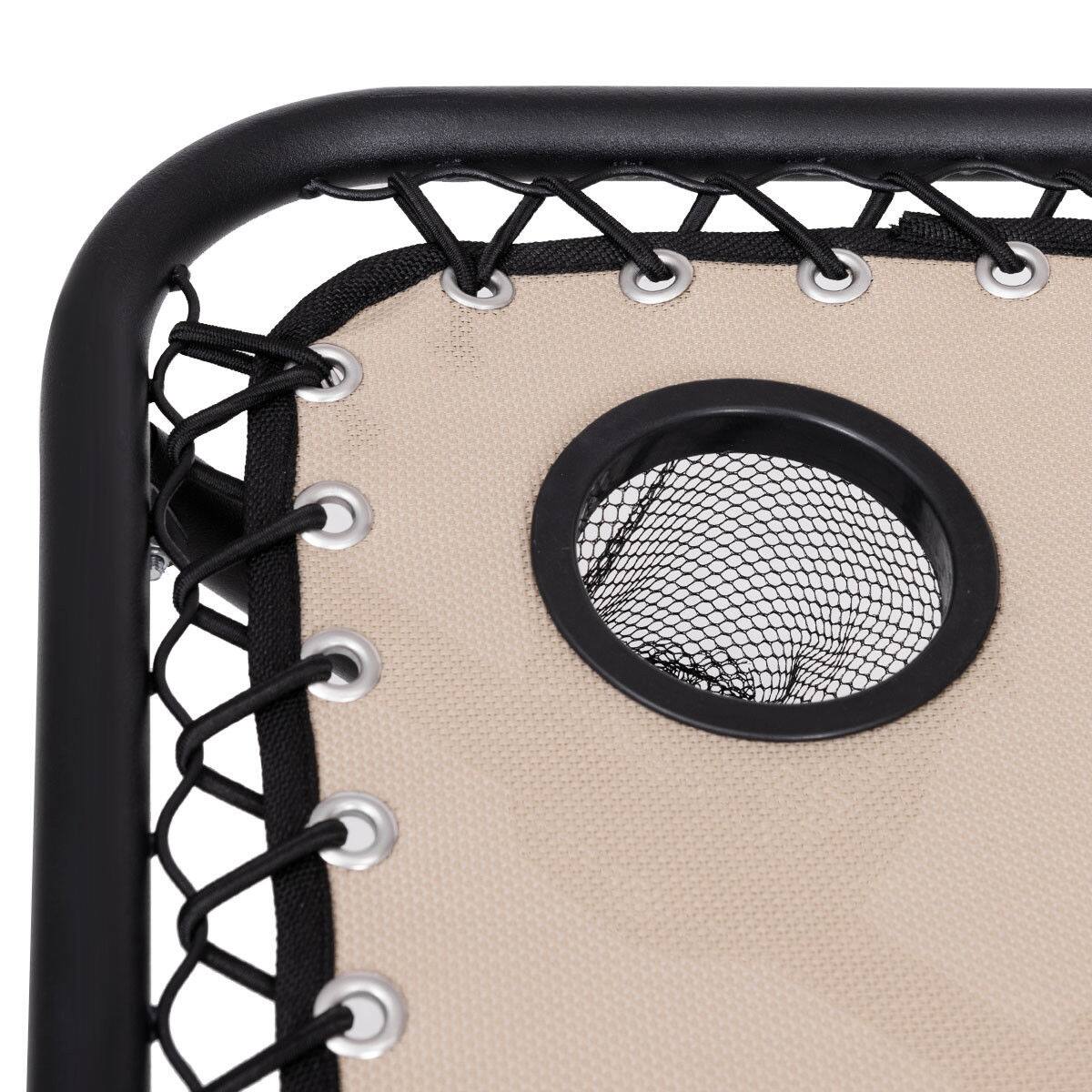 Alt View 9. Gymax - Gymax 3PC Zero Gravity Reclining Lounge Chairs Pillows Table Portable Folding Beige - Beige.