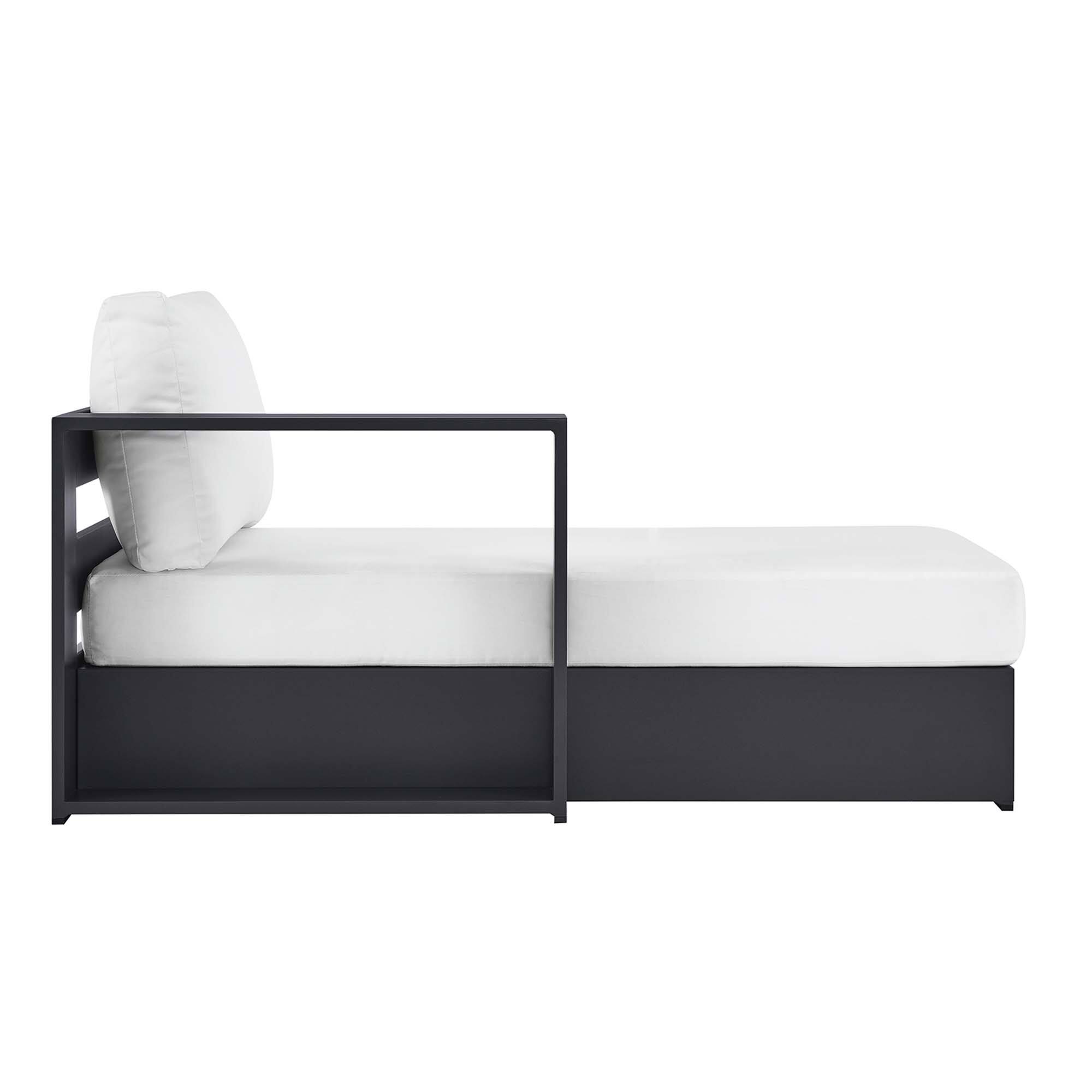 Alt View 3. Modway - Tahoe Outdoor Patio Powder-Coated Aluminum Modular Left-Facing Chaise Lounge by Modway - Gray White.