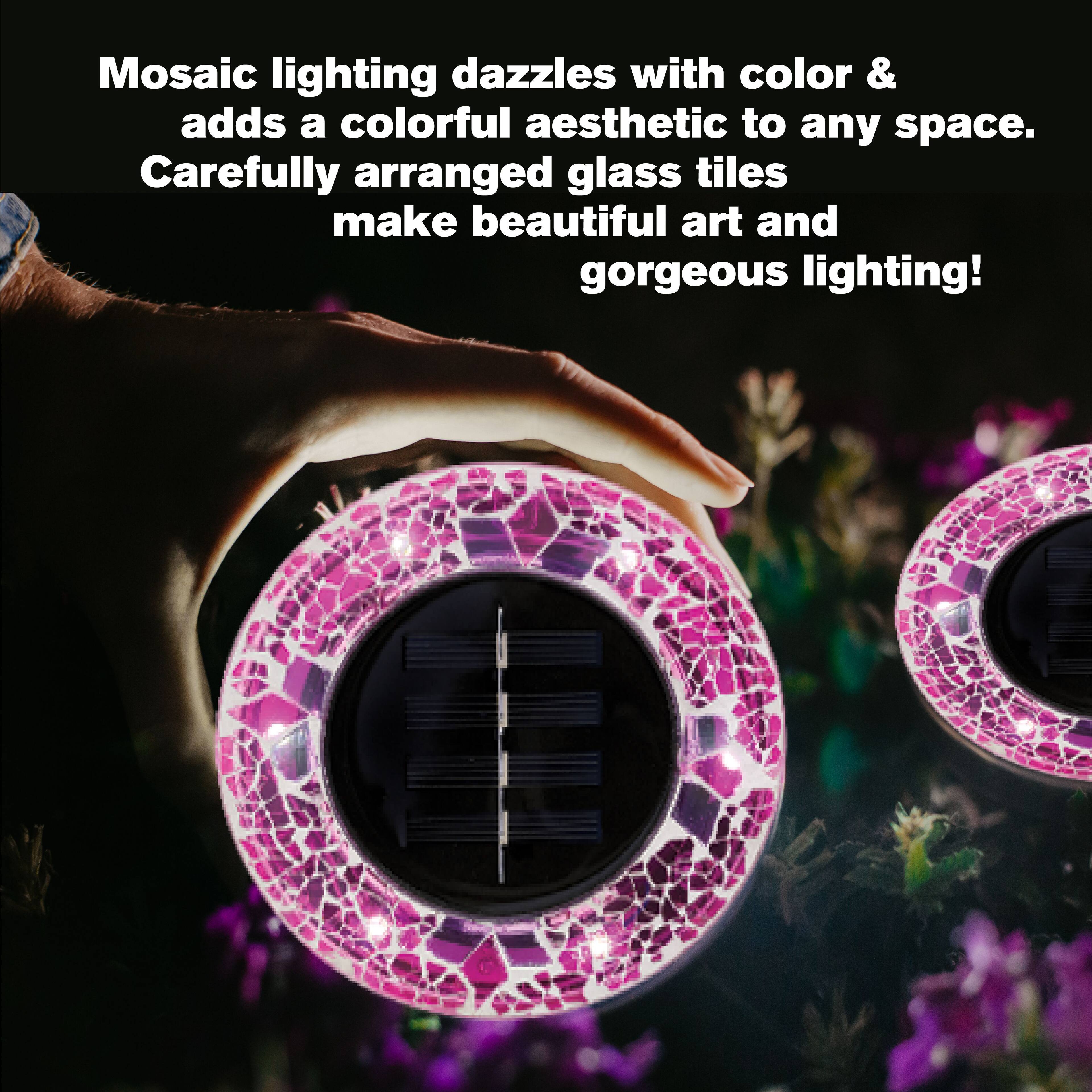Mosaic lighting dazzles with color & adds a colorful aesthetic to any space. Carefully arranged glass tiles make beautiful art and gorgeous lighting!