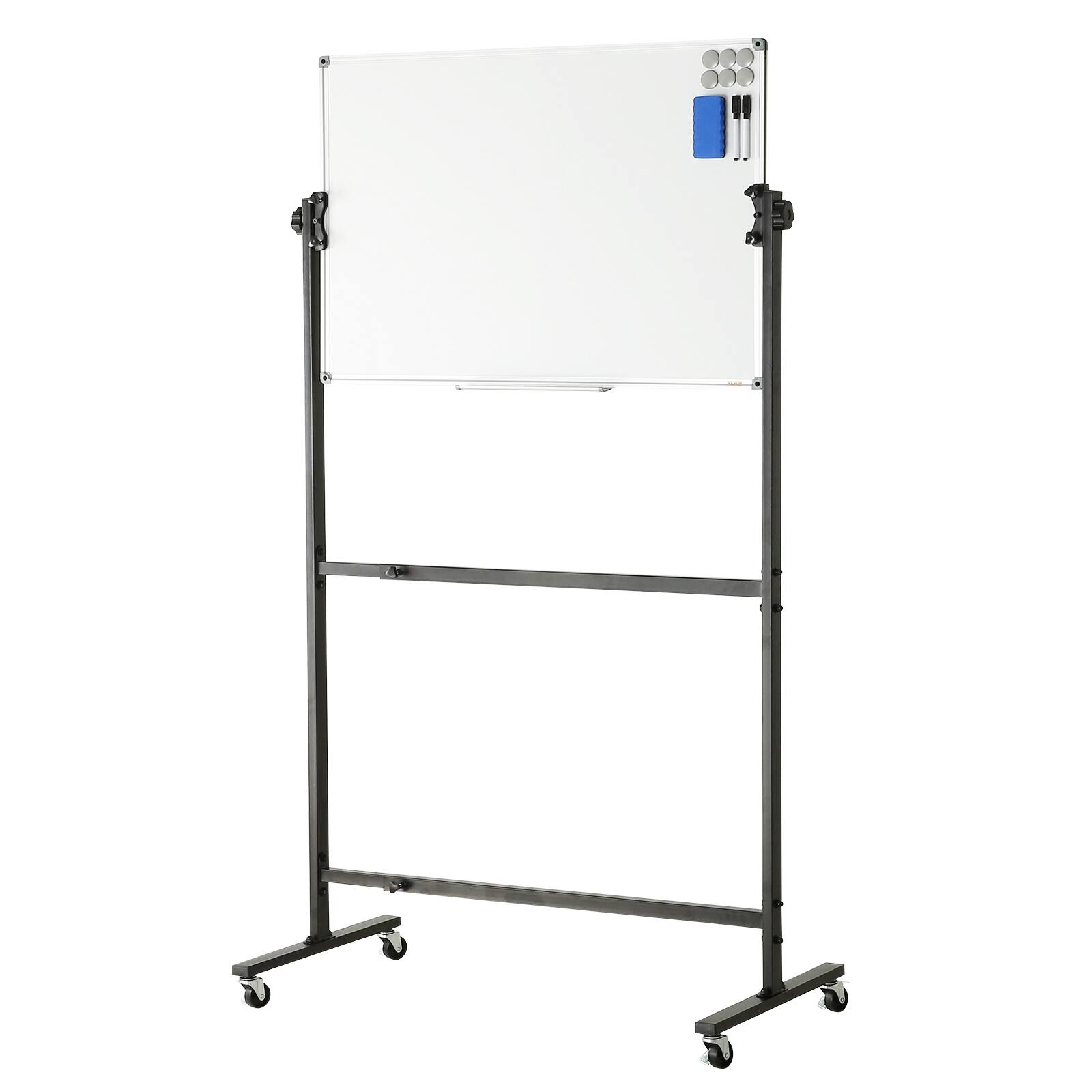 Alt View 5. VEVOR - Rolling Magnetic Whiteboard, Double-sided Mobile Whiteboard 36x24 Inches, Adjustable Height Dry Erase Board with Wheels - Black.