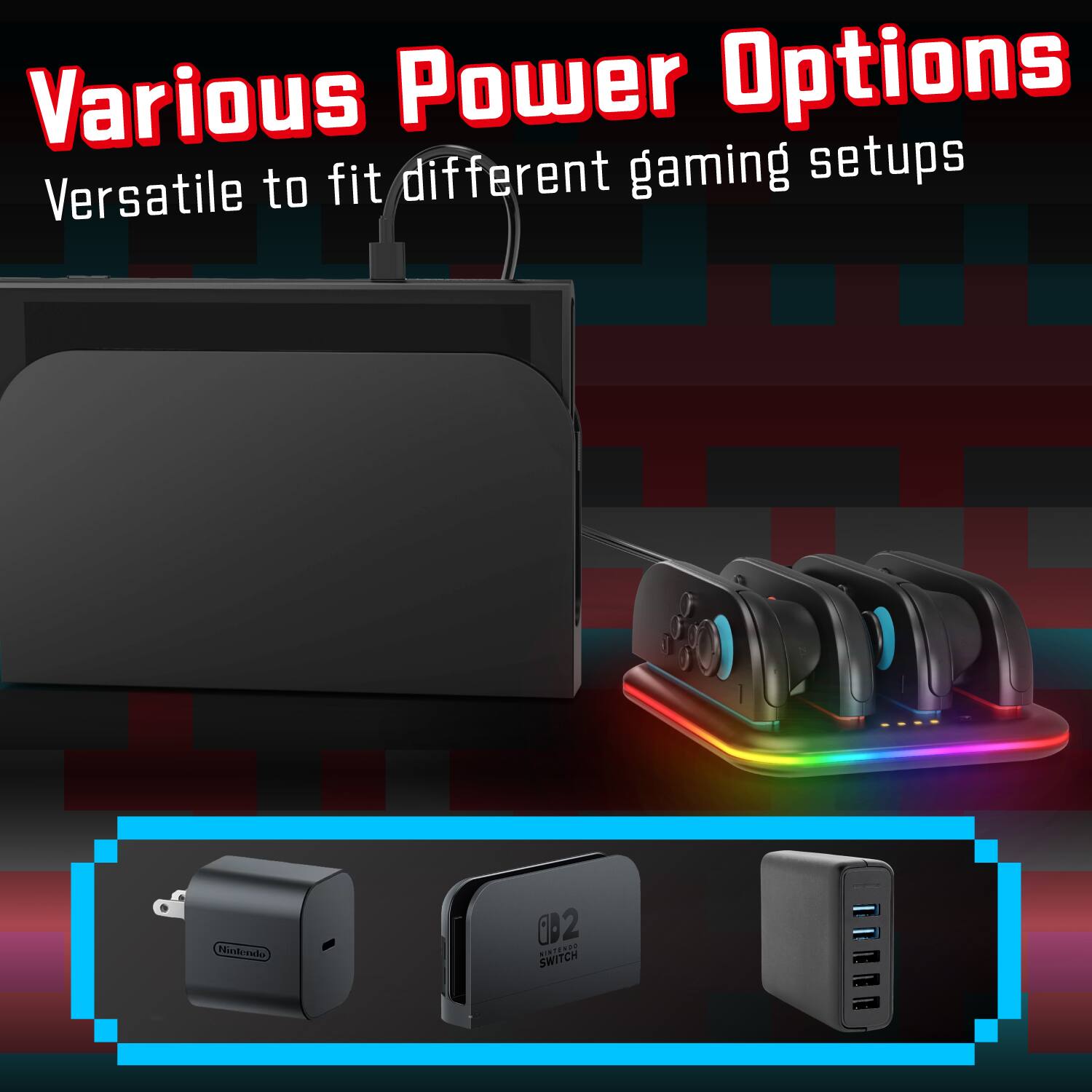 Various Power Options to fit different gaming setups. Versatile Mintorda 092 PIRTEREE SWITCH.