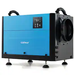 Costway - 124 Pint Crawl Space Dehumidifier Commercial Dehumidifier with 3 Modes & 24H Timer 1300 Sq. ft Coverage Area - Blue