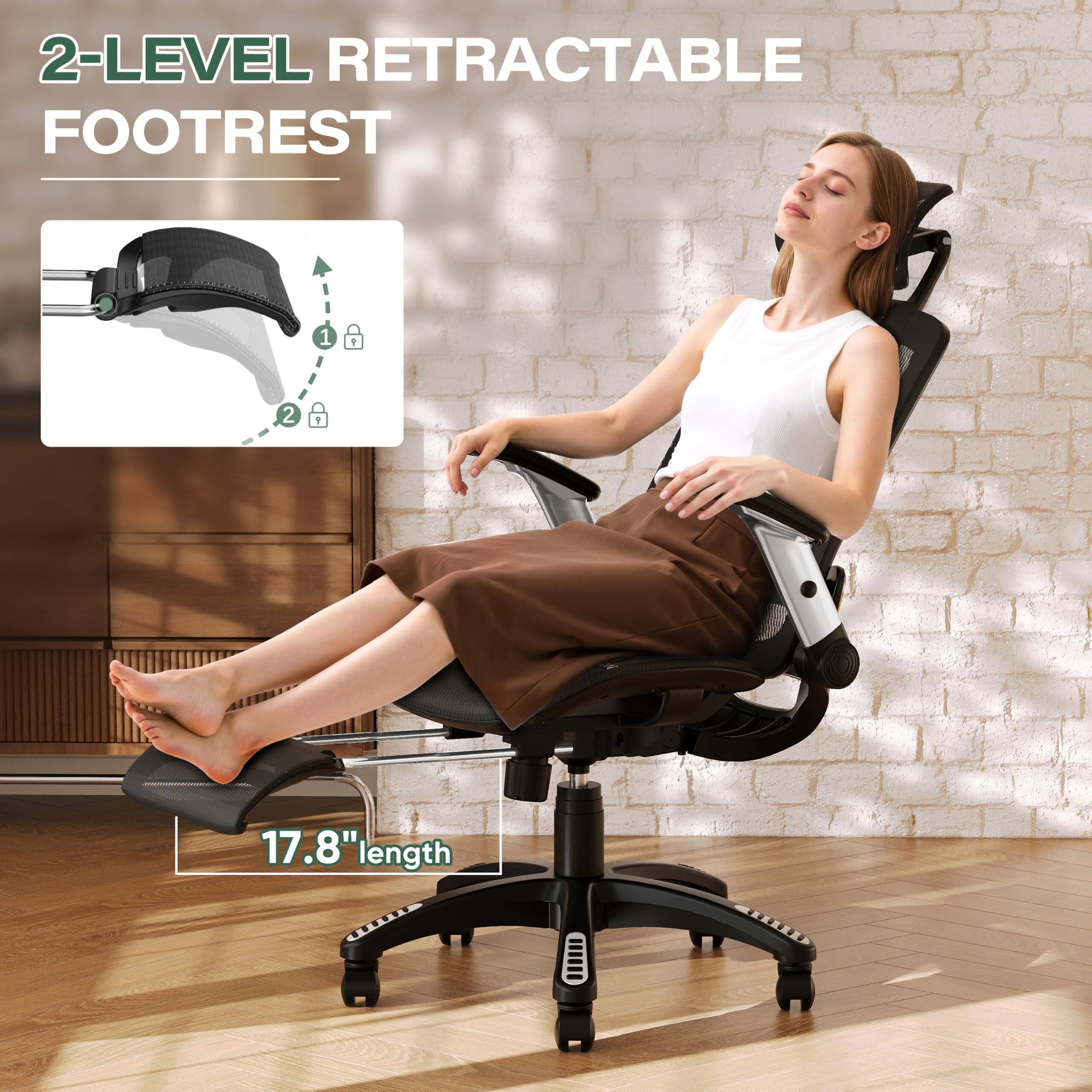 2-LEVEL RETRACTABLE FOOTREST

17.8" length