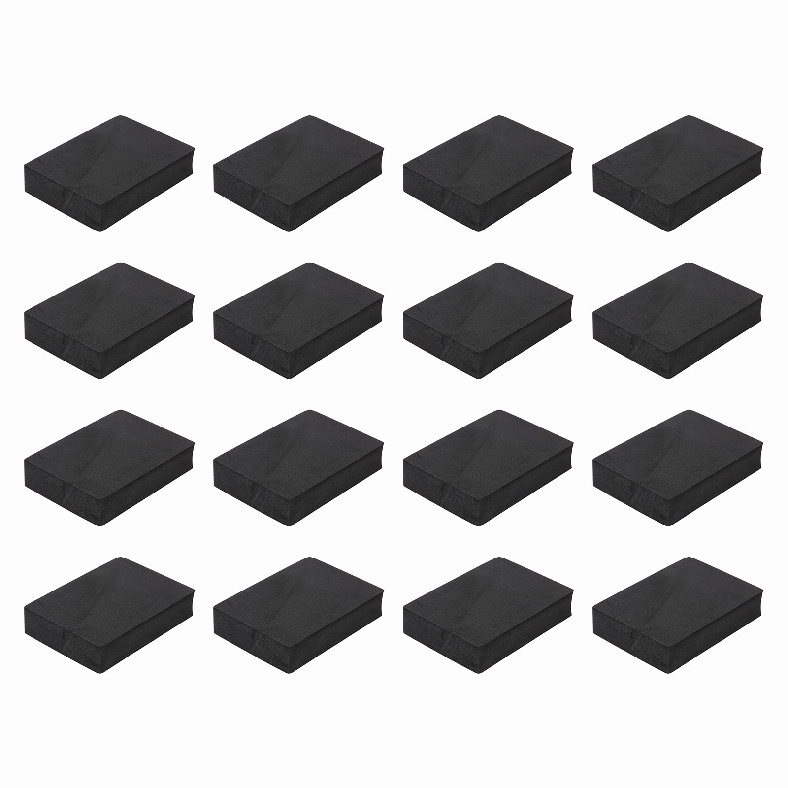 Unique Bargains - Single Sided Speaker Isolation Pads 90x65x20mm Square EVA Acoustic Foam Anti-Vibration Feet for Speaker Subwoofer, 16pcs - Black