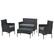 Front Zoom. Lavish Home - 4PC Rattan Patio Furniture Set - Black.
