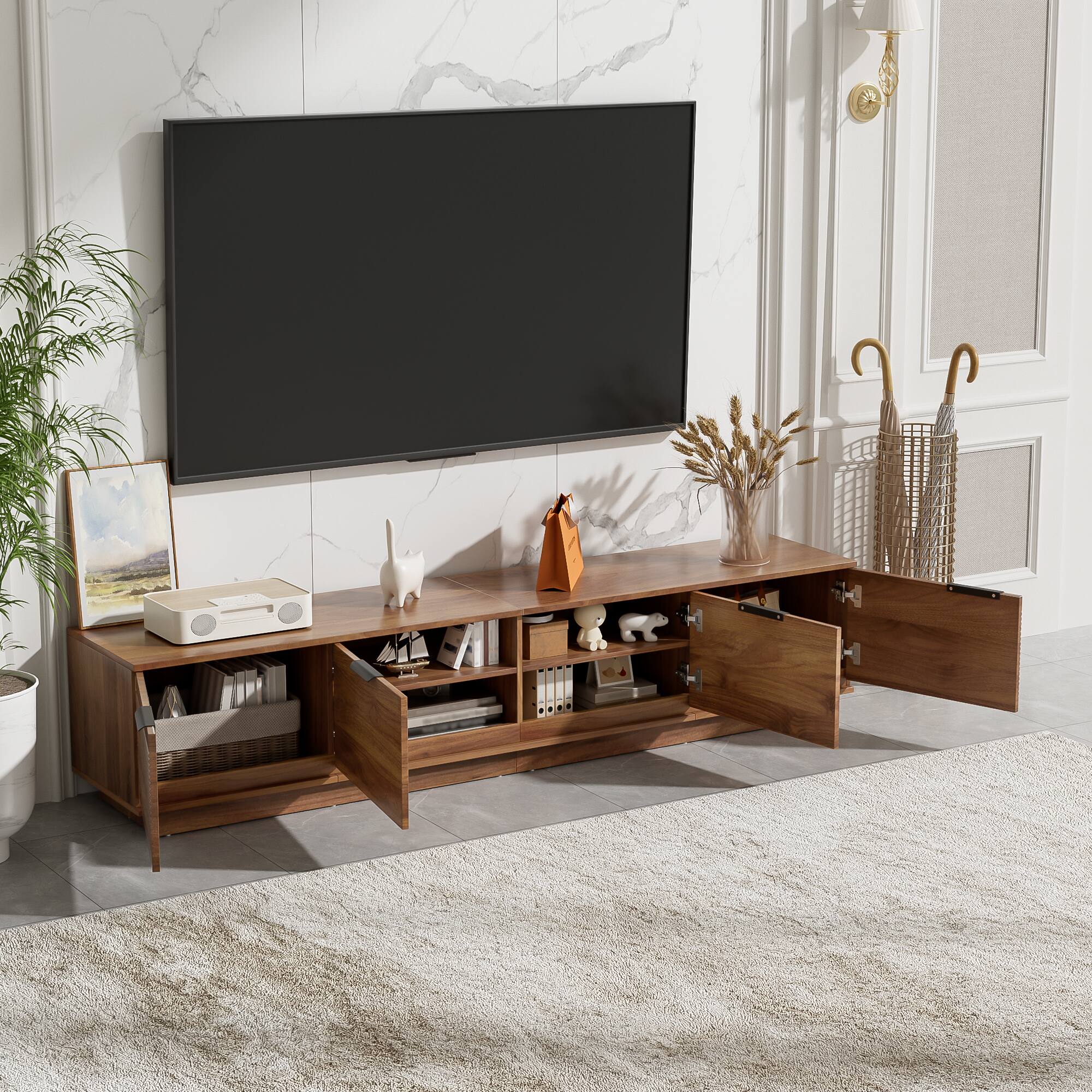 MERAVOM Mid Century Modern TV Stand for TVs up to 85