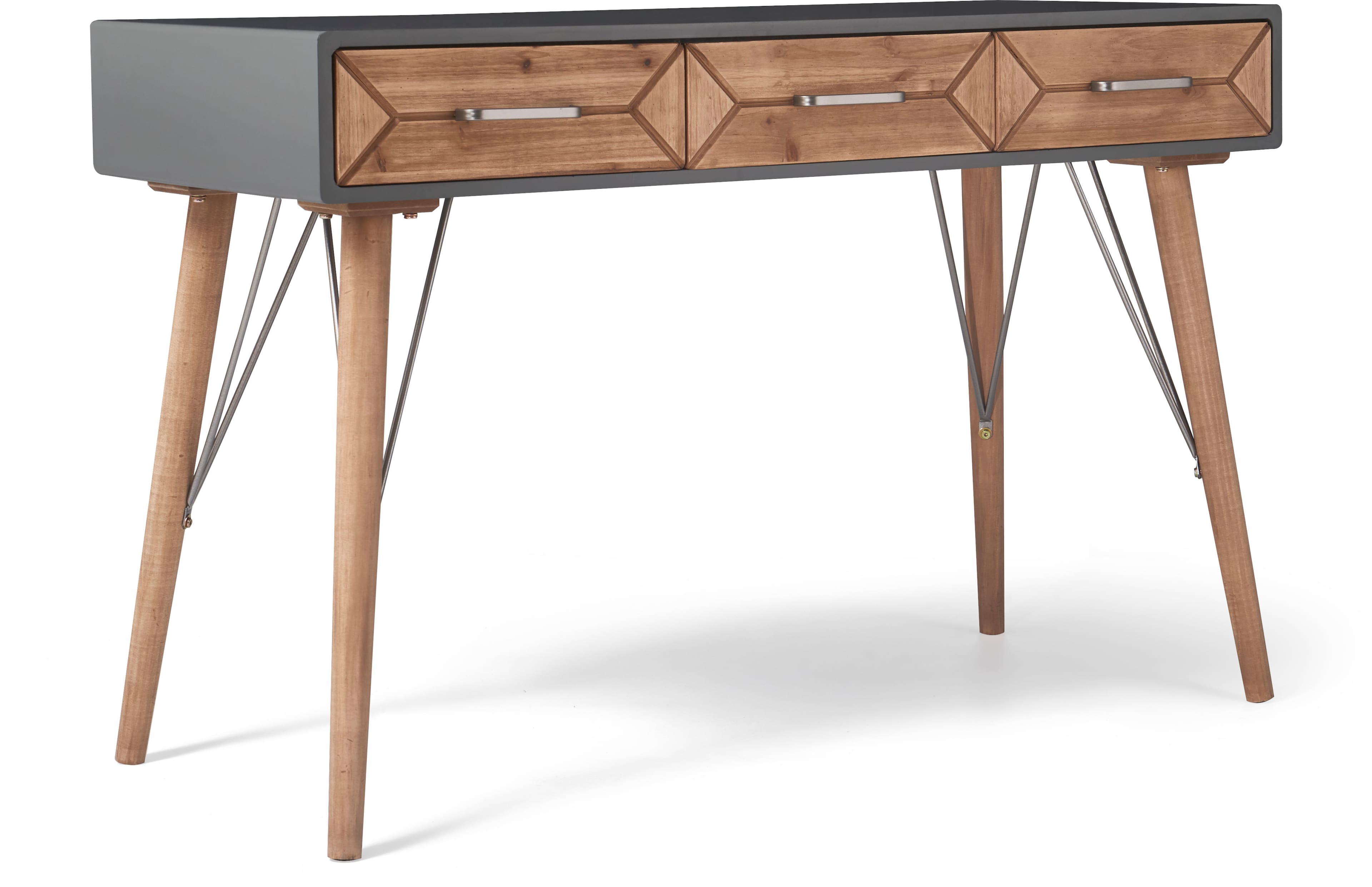Front Zoom. Finch - Friedman Desk Console Table - Gray.