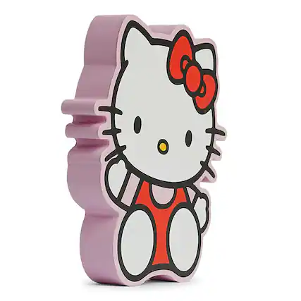 Front. Silver Buffalo - Sanrio Hello Kitty Waving Die-Cut Wooden Wall Art Sign | 8 x 7 Inches - White.