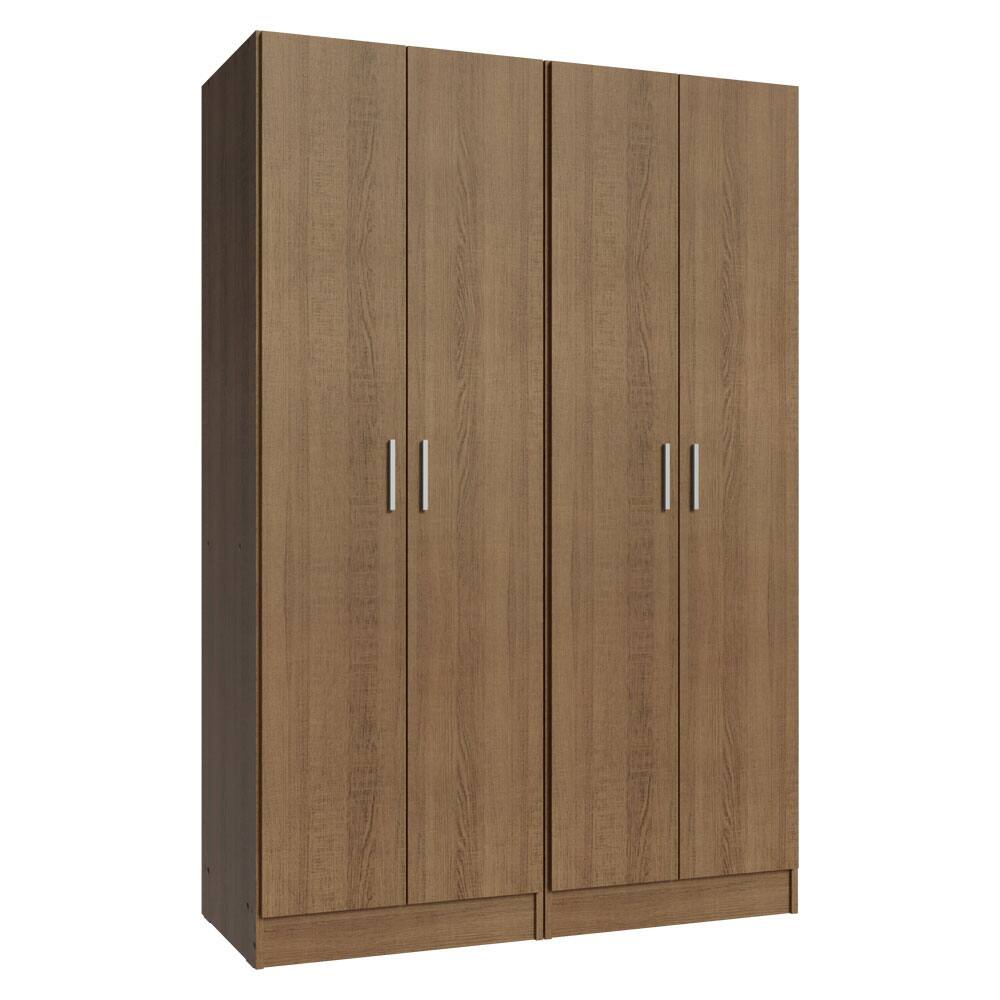 Angle. Madesa - Madesa Kitchen Pantry Set Storage Cabinet 4 Doors 8 Utility Shelves 47"L Organization Unit for Kitchen - Rustic - Brown.